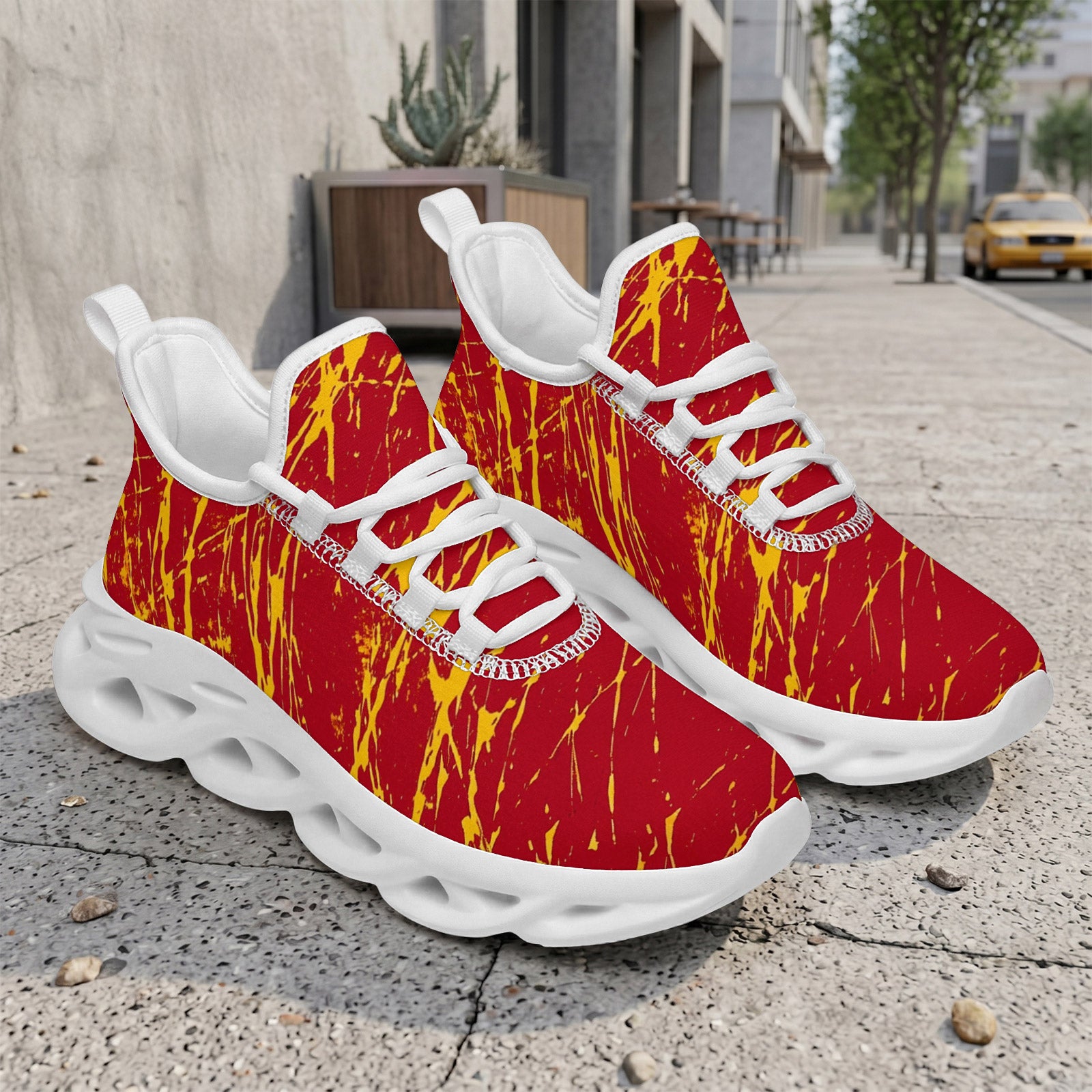 Custom Spain 2026 World Cup Sneakers DIY Country Flag Running Shoes Lightweight Sport Shoes Gift for Football Fans Personalized Team Name and Logo FN003-F009148-5