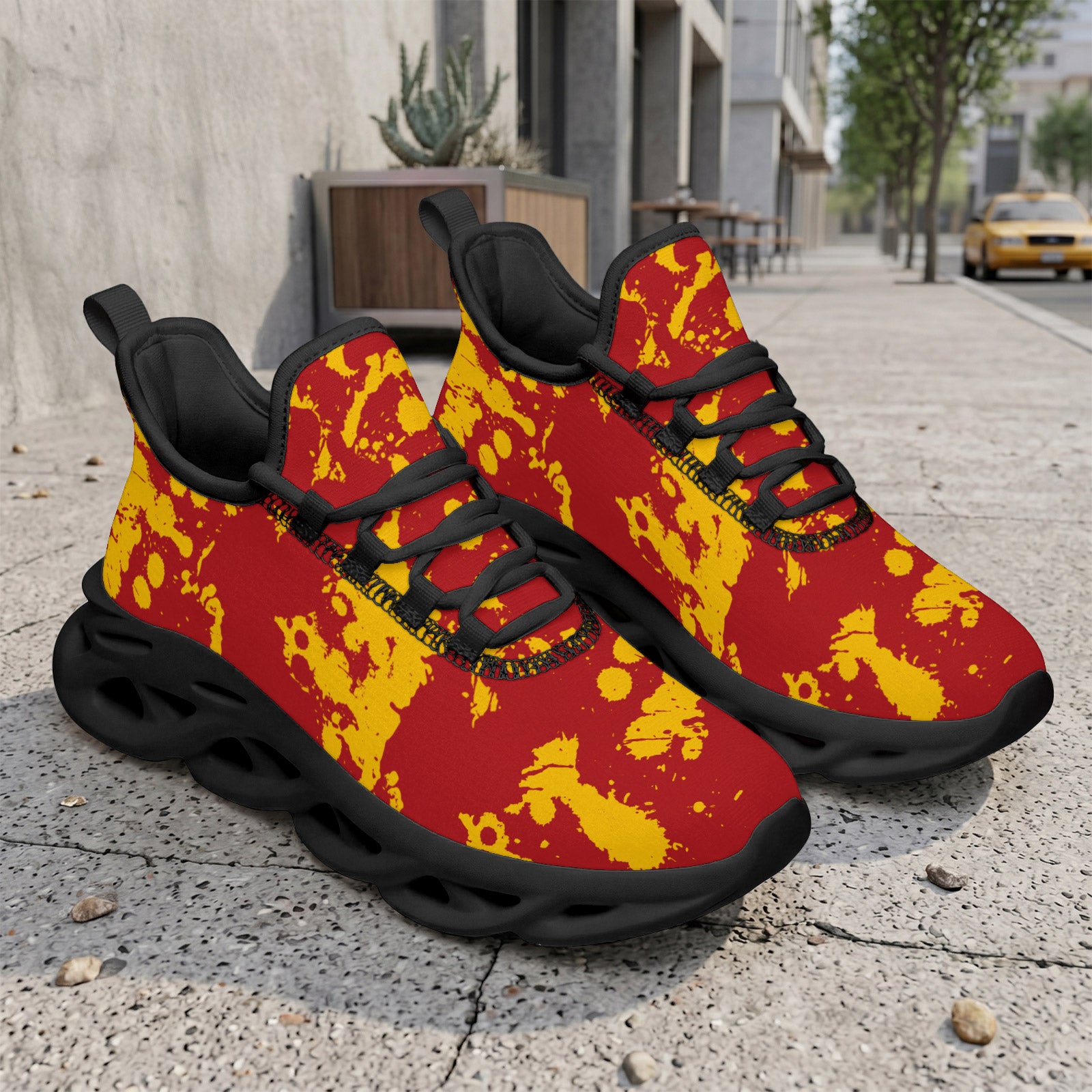 Custom Spain 2026 World Cup Sneakers DIY Country Flag Running Shoes Lightweight Sport Shoes Gift for Football Fans Personalized Team Name and Logo FN003-F009148-6