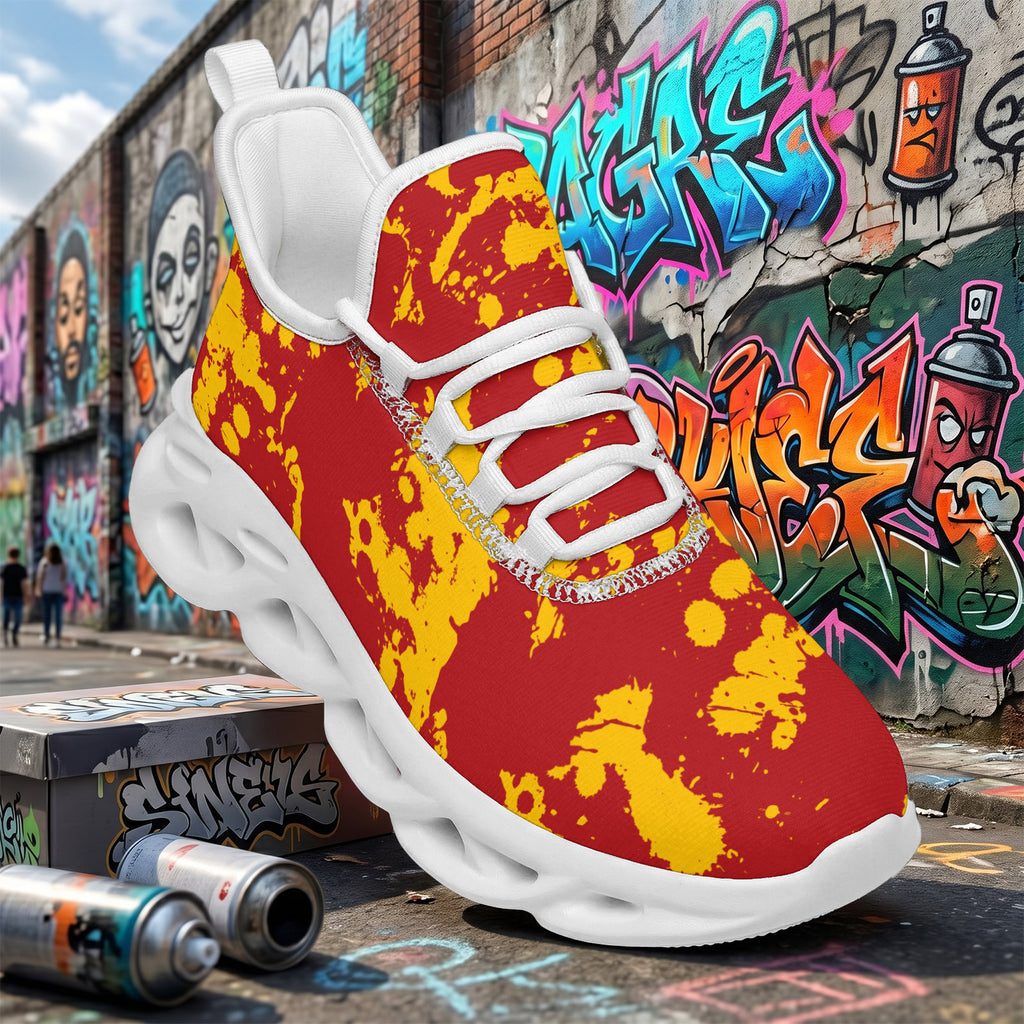 Custom Spain 2026 World Cup Sneakers DIY Country Flag Running Shoes Lightweight Sport Shoes Gift for Football Fans Personalized Team Name and Logo FN003-F009148-6
