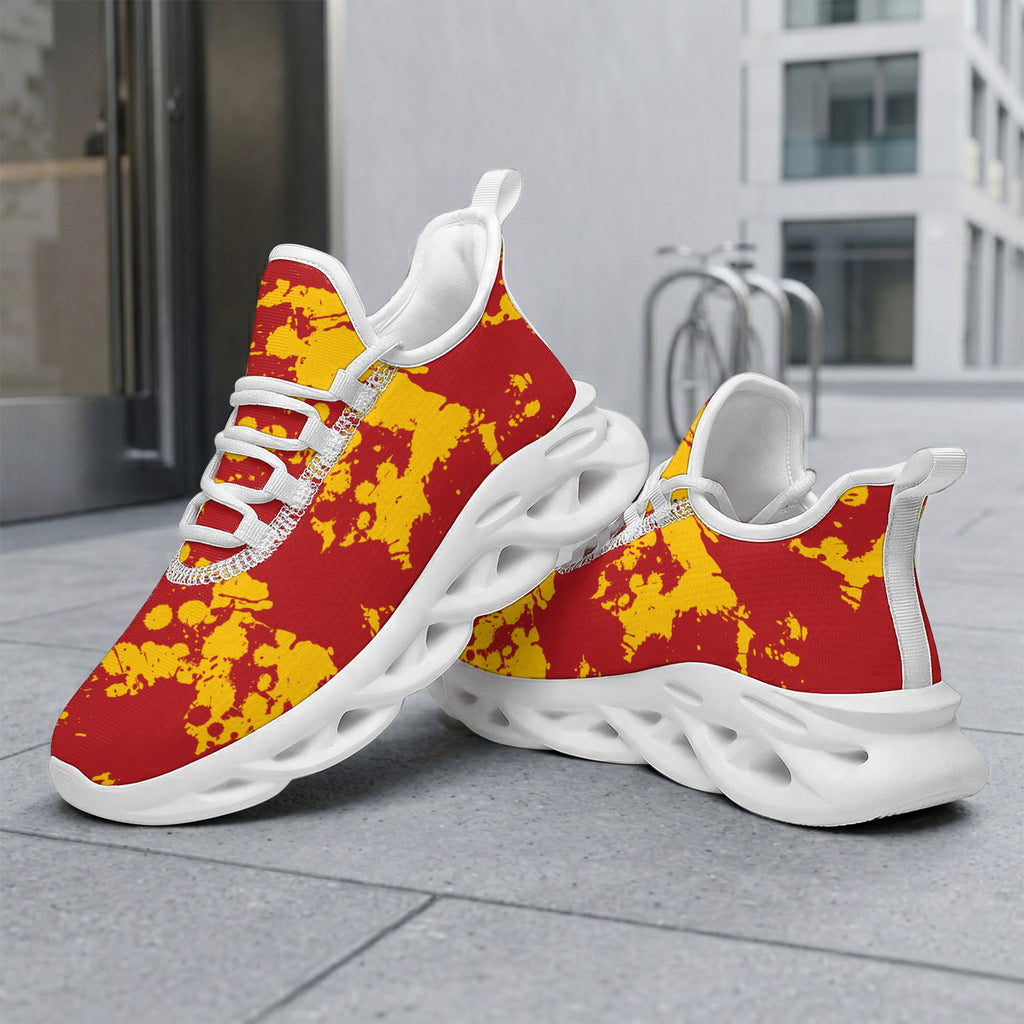 Custom Spain 2026 World Cup Sneakers DIY Country Flag Running Shoes Lightweight Sport Shoes Gift for Football Fans Personalized Team Name and Logo FN003-F009148-6