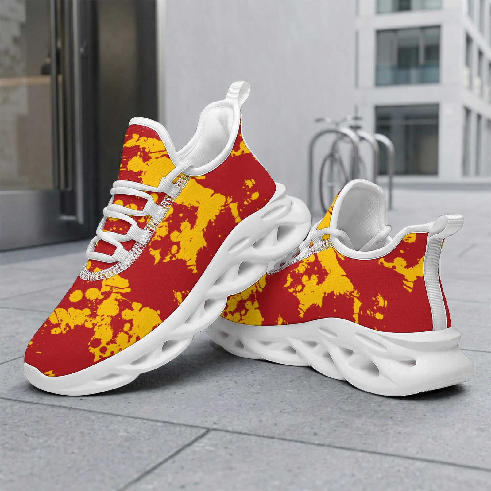 Custom Spain 2026 World Cup Sneakers DIY Country Flag Running Shoes Lightweight Sport Shoes Gift for Football Fans Personalized Team Name and Logo FN003-F009148-6