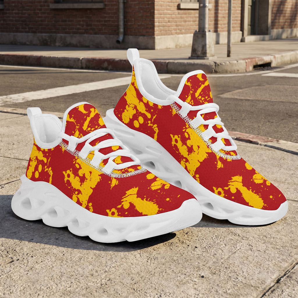 Custom Spain 2026 World Cup Sneakers DIY Country Flag Running Shoes Lightweight Sport Shoes Gift for Football Fans Personalized Team Name and Logo FN003-F009148-6