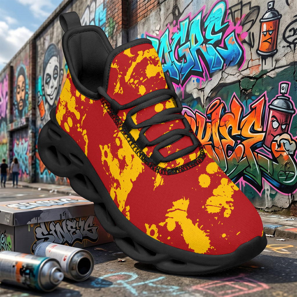 Custom Spain 2026 World Cup Sneakers DIY Country Flag Running Shoes Lightweight Sport Shoes Gift for Football Fans Personalized Team Name and Logo FN003-F009148-6