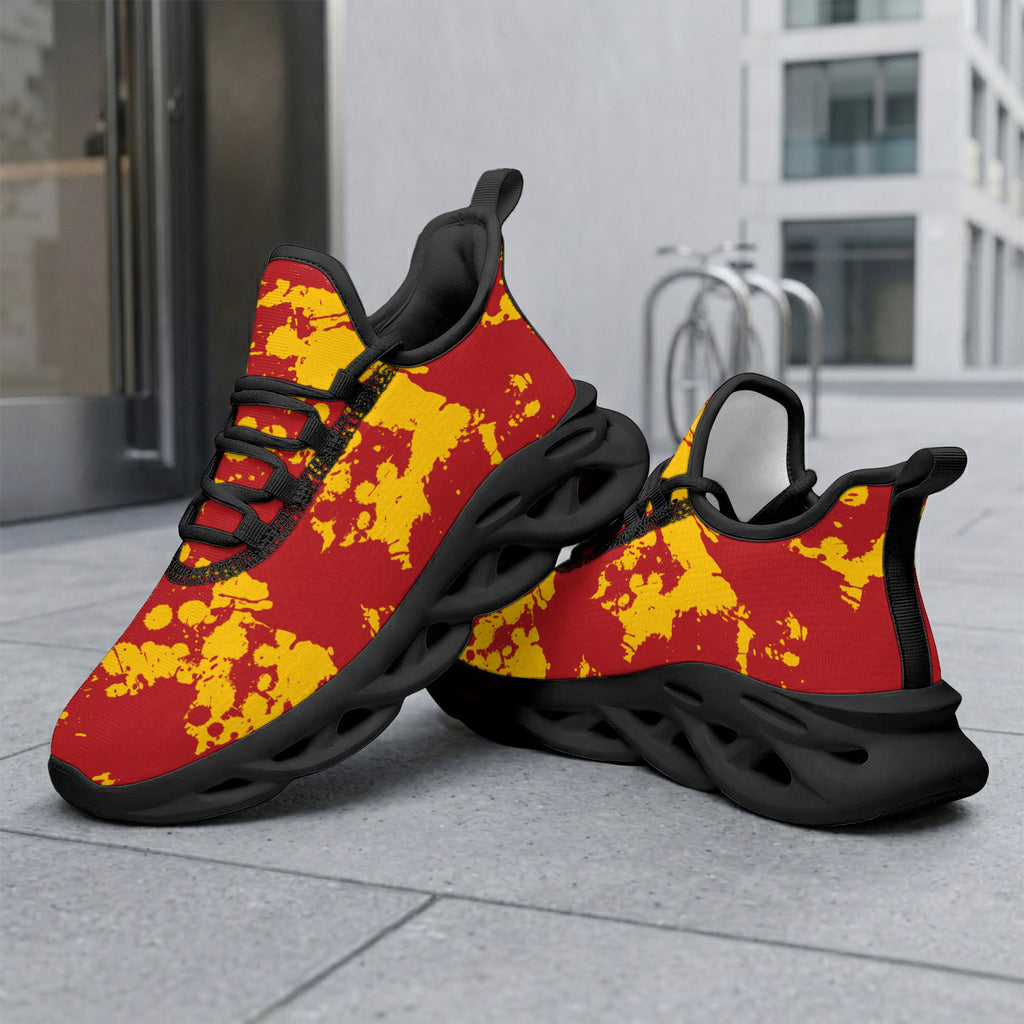 Custom Spain 2026 World Cup Sneakers DIY Country Flag Running Shoes Lightweight Sport Shoes Gift for Football Fans Personalized Team Name and Logo FN003-F009148-6