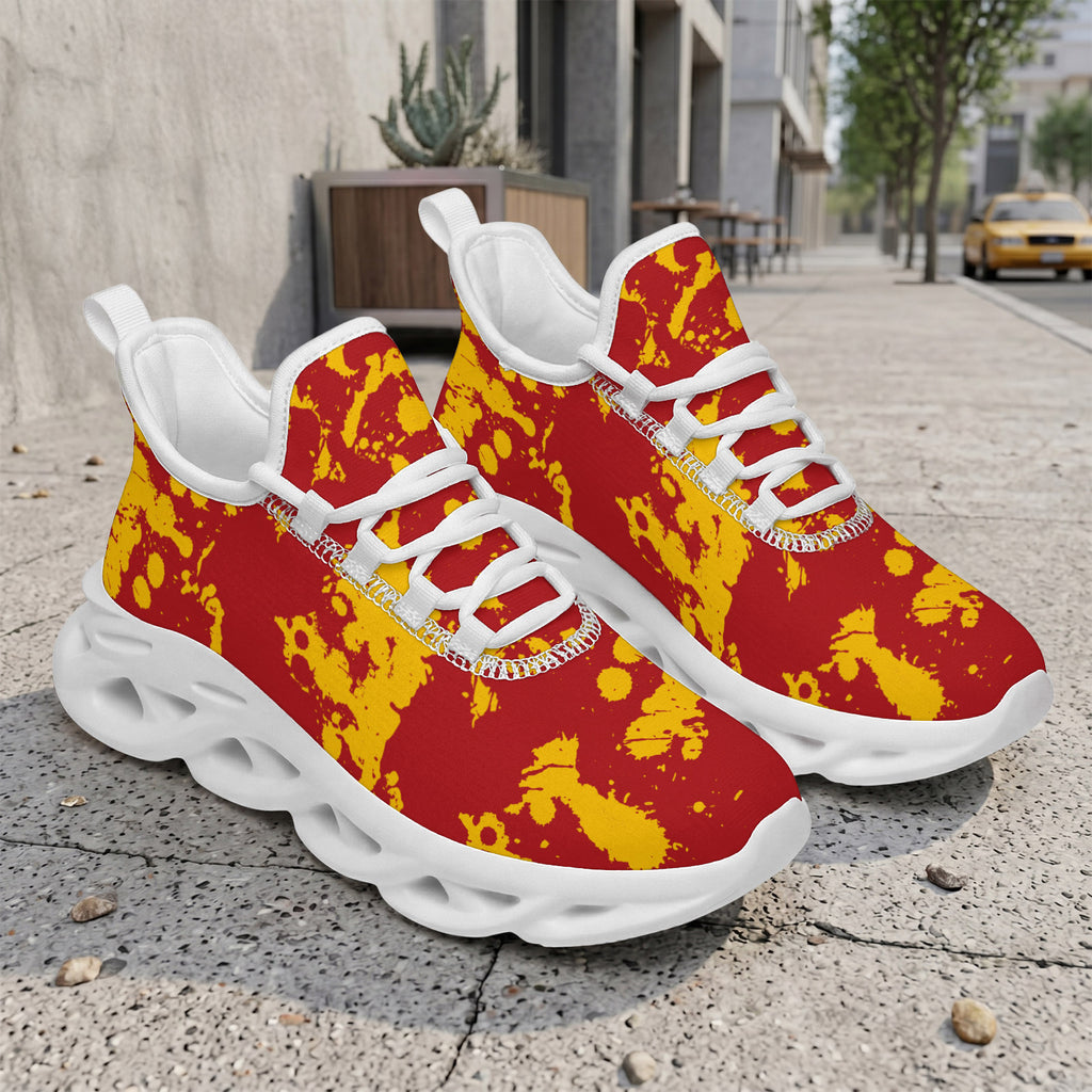 Custom Spain 2026 World Cup Sneakers DIY Country Flag Running Shoes Lightweight Sport Shoes Gift for Football Fans Personalized Team Name and Logo FN003-F009148-6