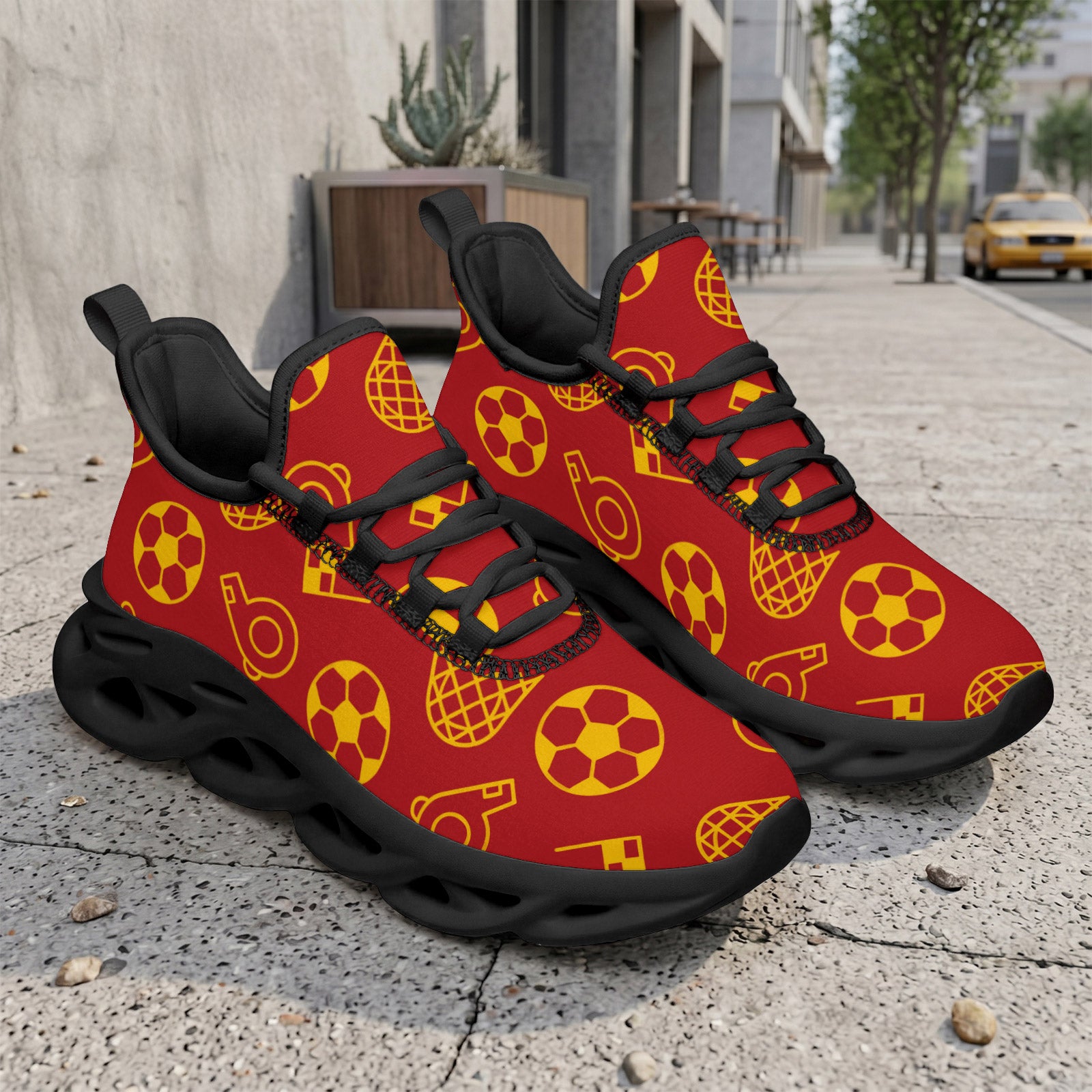 Custom Spain 2026 World Cup Sneakers DIY Country Flag Running Shoes Lightweight Sport Shoes Gift for Football Fans Personalized Team Name and Logo FN003-F009148-7