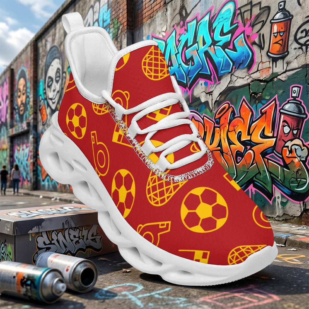 Custom Spain 2026 World Cup Sneakers DIY Country Flag Running Shoes Lightweight Sport Shoes Gift for Football Fans Personalized Team Name and Logo FN003-F009148-7