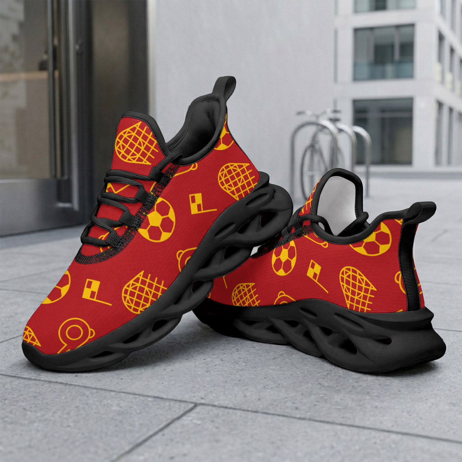 Custom Spain 2026 World Cup Sneakers DIY Country Flag Running Shoes Lightweight Sport Shoes Gift for Football Fans Personalized Team Name and Logo FN003-F009148-7
