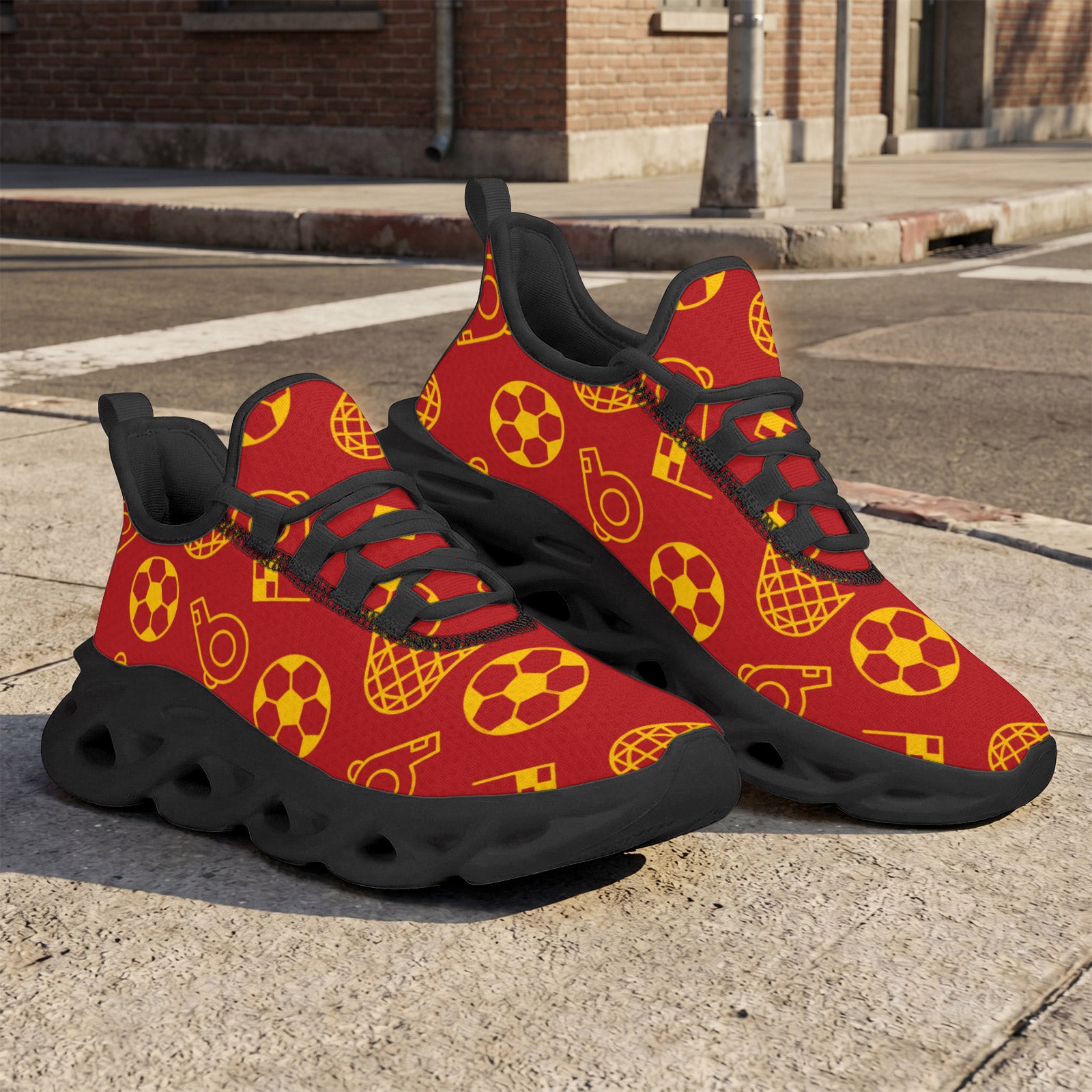 Custom Spain 2026 World Cup Sneakers DIY Country Flag Running Shoes Lightweight Sport Shoes Gift for Football Fans Personalized Team Name and Logo FN003-F009148-7