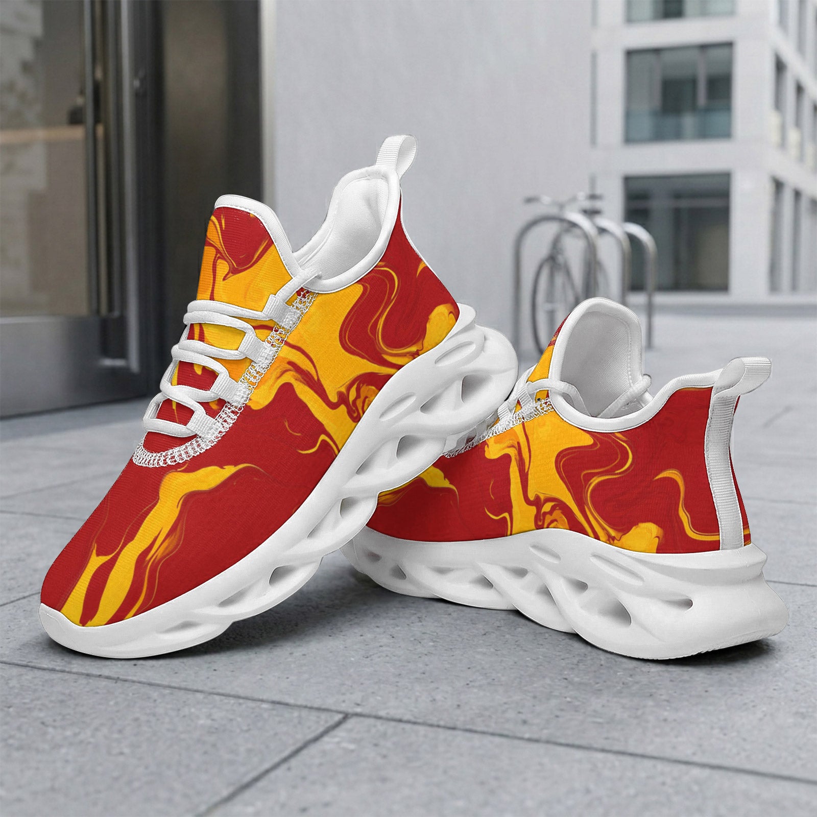 Custom Spain 2026 World Cup Sneakers DIY Country Flag Running Shoes Lightweight Sport Shoes Gift for Football Fans Personalized Team Name and Logo FN003-F009148-8