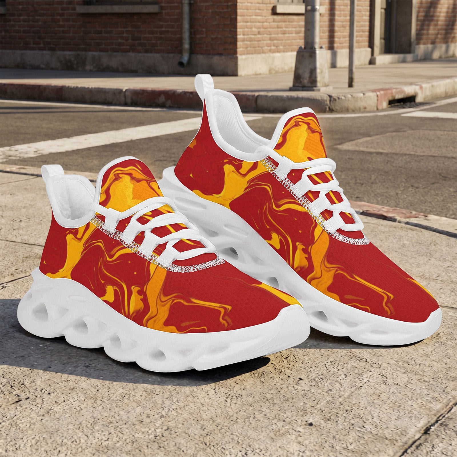 Custom Spain 2026 World Cup Sneakers DIY Country Flag Running Shoes Lightweight Sport Shoes Gift for Football Fans Personalized Team Name and Logo FN003-F009148-8