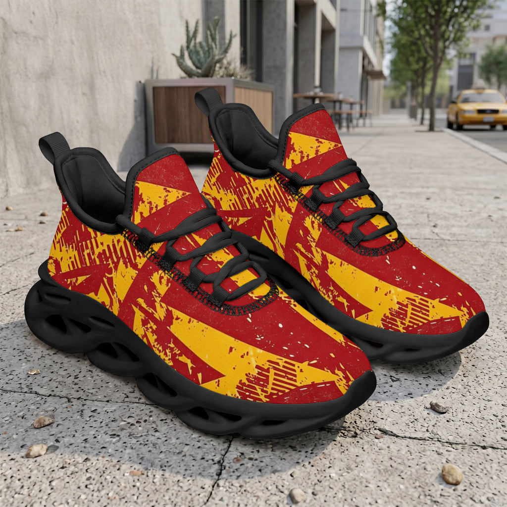 Custom Spain 2026 World Cup Sneakers DIY Country Flag Running Shoes Lightweight Sport Shoes Gift for Football Fans Personalized Team Name and Logo FN003-F009148-9