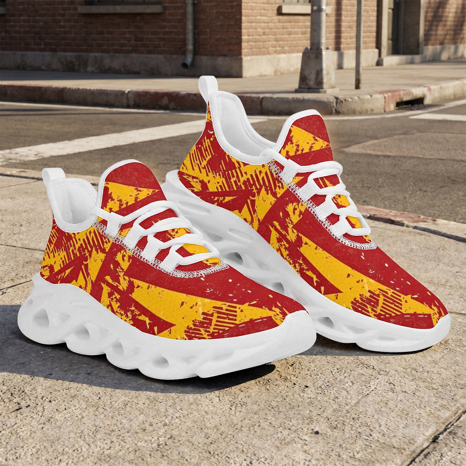 Custom Spain 2026 World Cup Sneakers DIY Country Flag Running Shoes Lightweight Sport Shoes Gift for Football Fans Personalized Team Name and Logo FN003-F009148-9