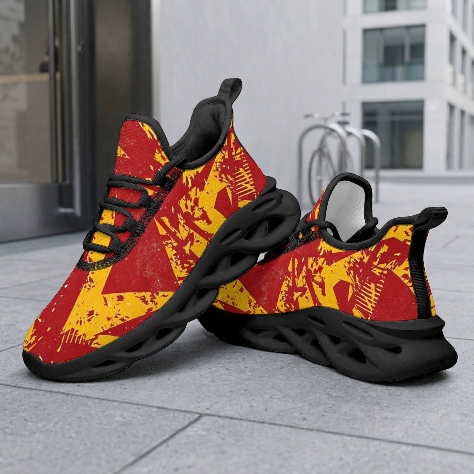 Custom Spain 2026 World Cup Sneakers DIY Country Flag Running Shoes Lightweight Sport Shoes Gift for Football Fans Personalized Team Name and Logo FN003-F009148-9