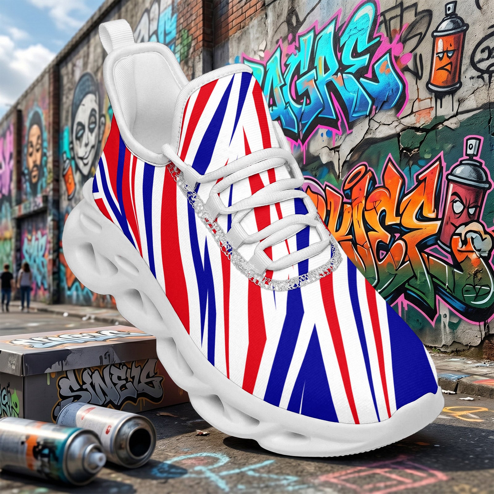 Custom France 2026 World Cup Sneakers DIY Country Flag Running Shoes Lightweight Sport Shoes Gift for Football Fans Personalized Team Name and Logo FN003-F009150-1