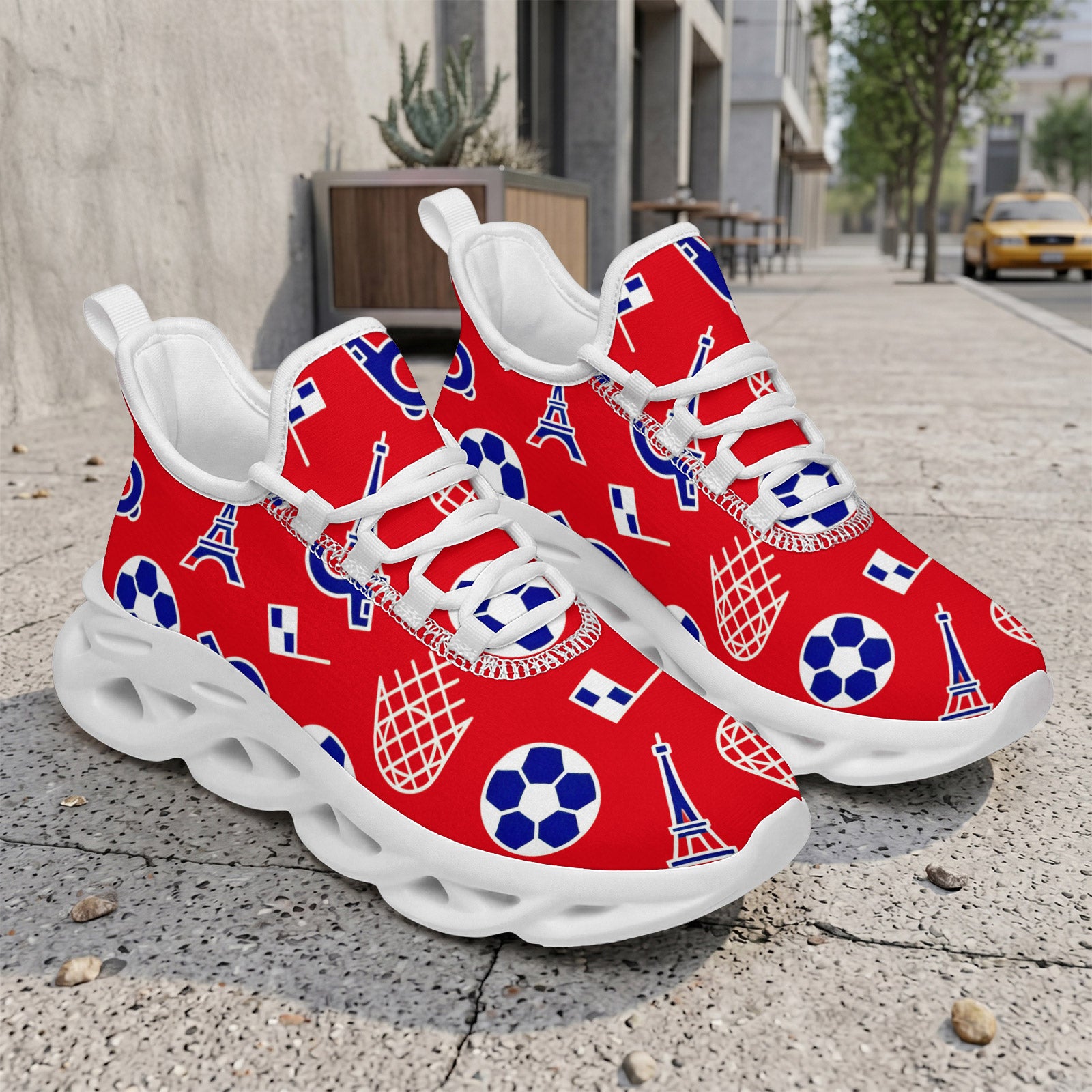 Custom France 2026 World Cup Sneakers DIY Country Flag Running Shoes Lightweight Sport Shoes Gift for Football Fans Personalized Team Name and Logo FN003-F009150-9