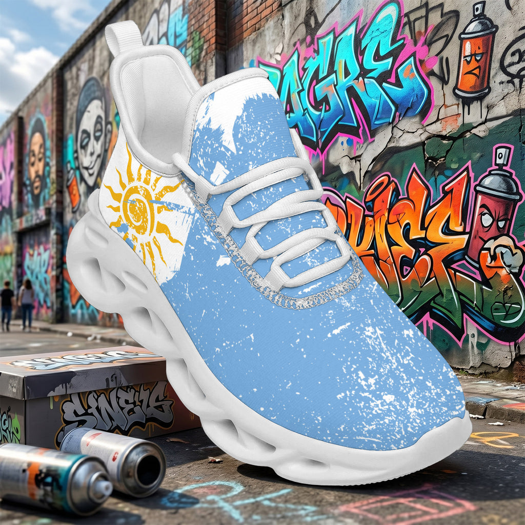 Custom Argentina 2026 World Cup Sneakers DIY Country Flag Running Shoes Lightweight Sport Shoes Gift for Football Fans Personalized Team Name and Logo FN003-F009152-5