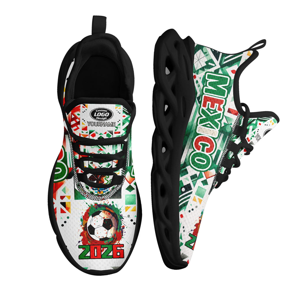 Custom 2026 World Cup Mexico High Quality Soccer Stadium Version Jersey Sneakers Sports Shoes and Hat Combo Offer Personalized Team Name and Logo ZH-F023091-5