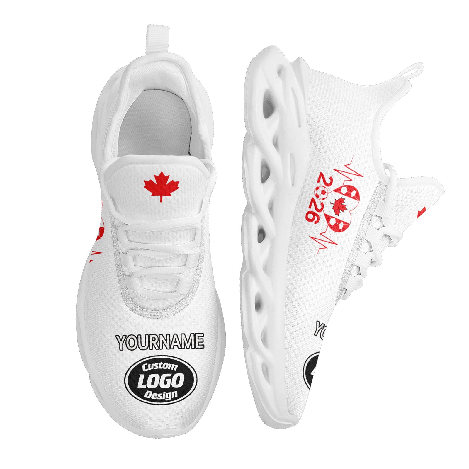 Custom 2026 World Cup Canada High Quality Soccer Stadium Version Jersey Sneakers Sports Shoes and Hat Combo Offer Personalized Team Name and Logo ZH-F023095-3
