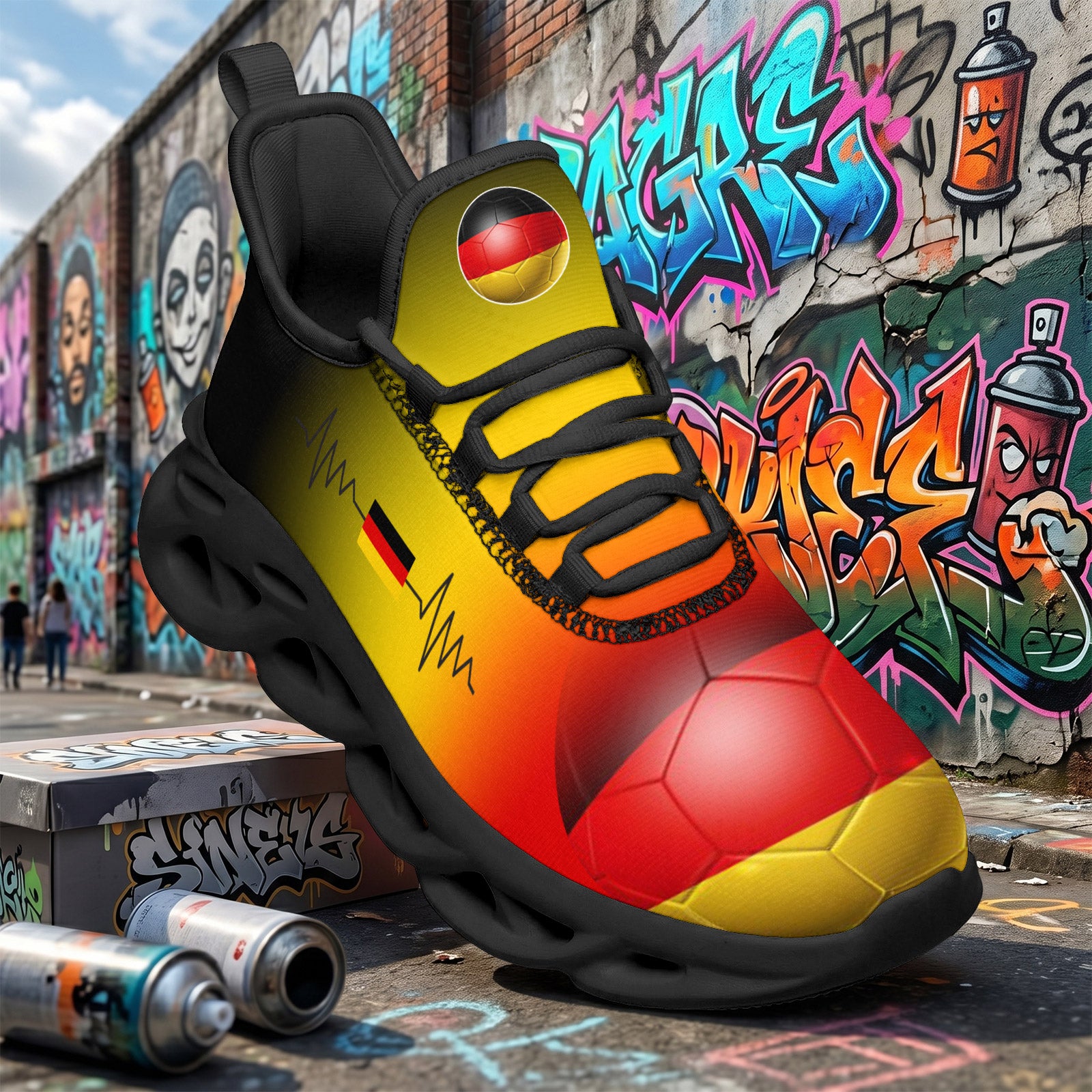 Custom 2026 World Cup Germany Sneakers DIY Country Flag Running Shoes Lightweight Sport Shoes Gift for Football Fans Personalized Team Name and Logo FN003-F023101-10