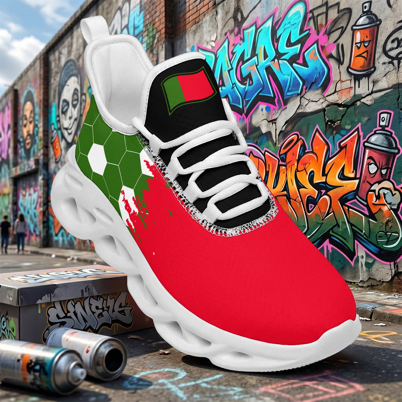 Custom 2026 World Cup Portugal Sneakers DIY Country Flag Running Shoes Lightweight Sport Shoes Gift for Football Fans Personalized Team Name and Logo FN003-F023101-14