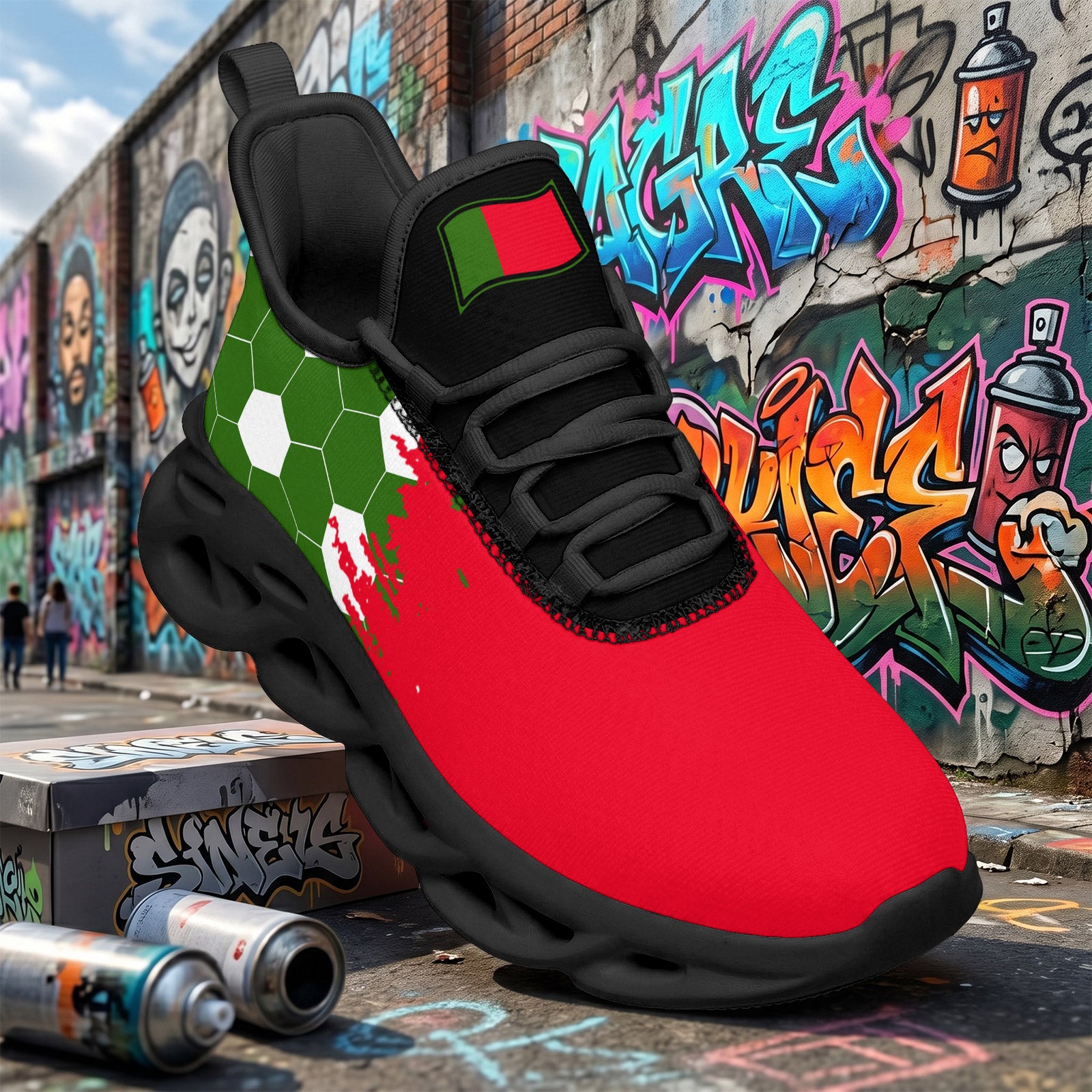 Custom 2026 World Cup Portugal Sneakers DIY Country Flag Running Shoes Lightweight Sport Shoes Gift for Football Fans Personalized Team Name and Logo FN003-F023101-14