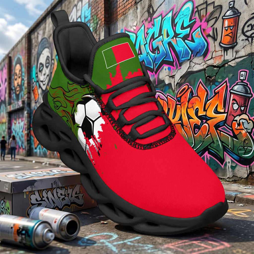 Custom 2026 World Cup Portugal Sneakers DIY Country Flag Running Shoes Lightweight Sport Shoes Gift for Football Fans Personalized Team Name and Logo FN003-F023101-15