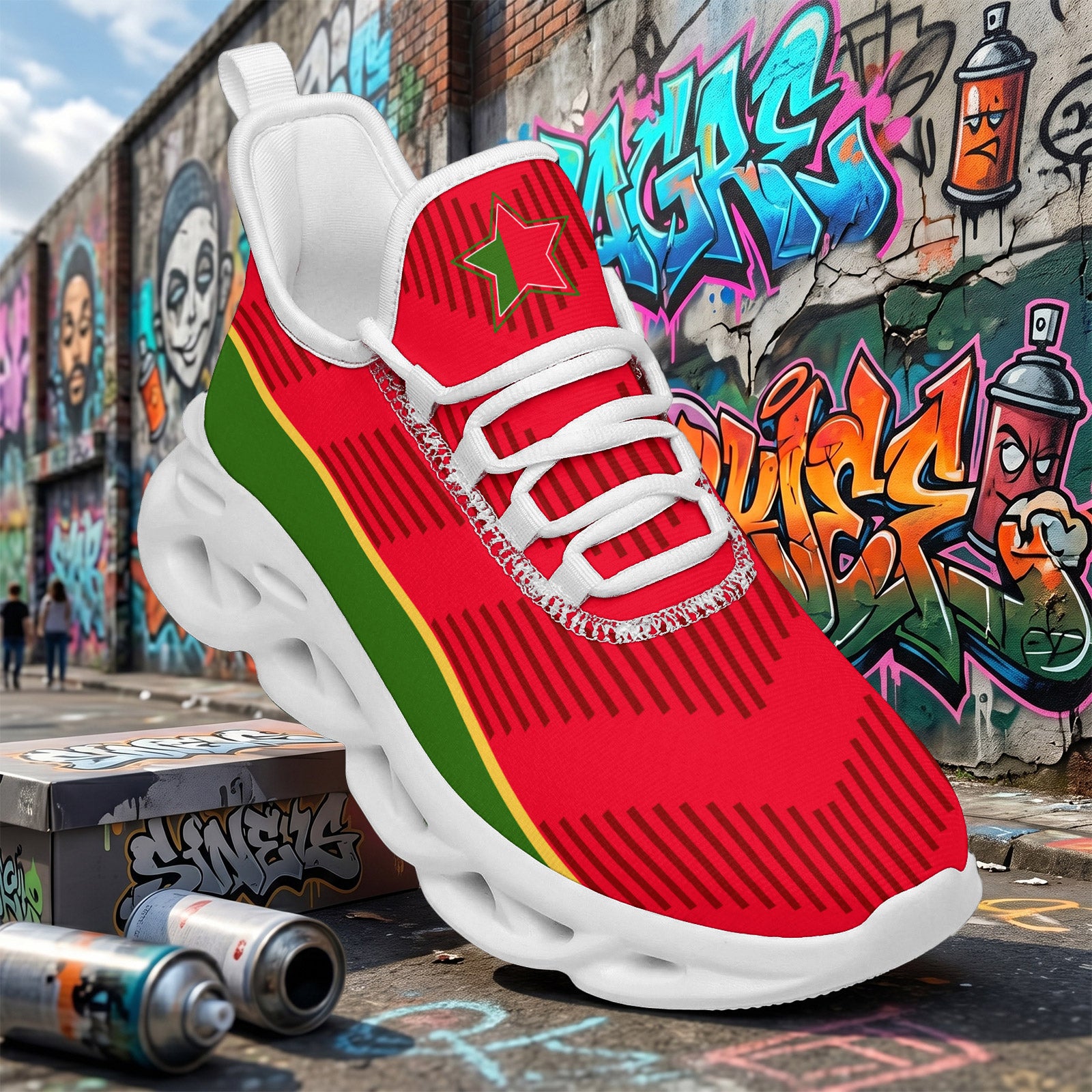 Custom 2026 World Cup Portugal Sneakers DIY Country Flag Running Shoes Lightweight Sport Shoes Gift for Football Fans Personalized Team Name and Logo FN003-F023101-19
