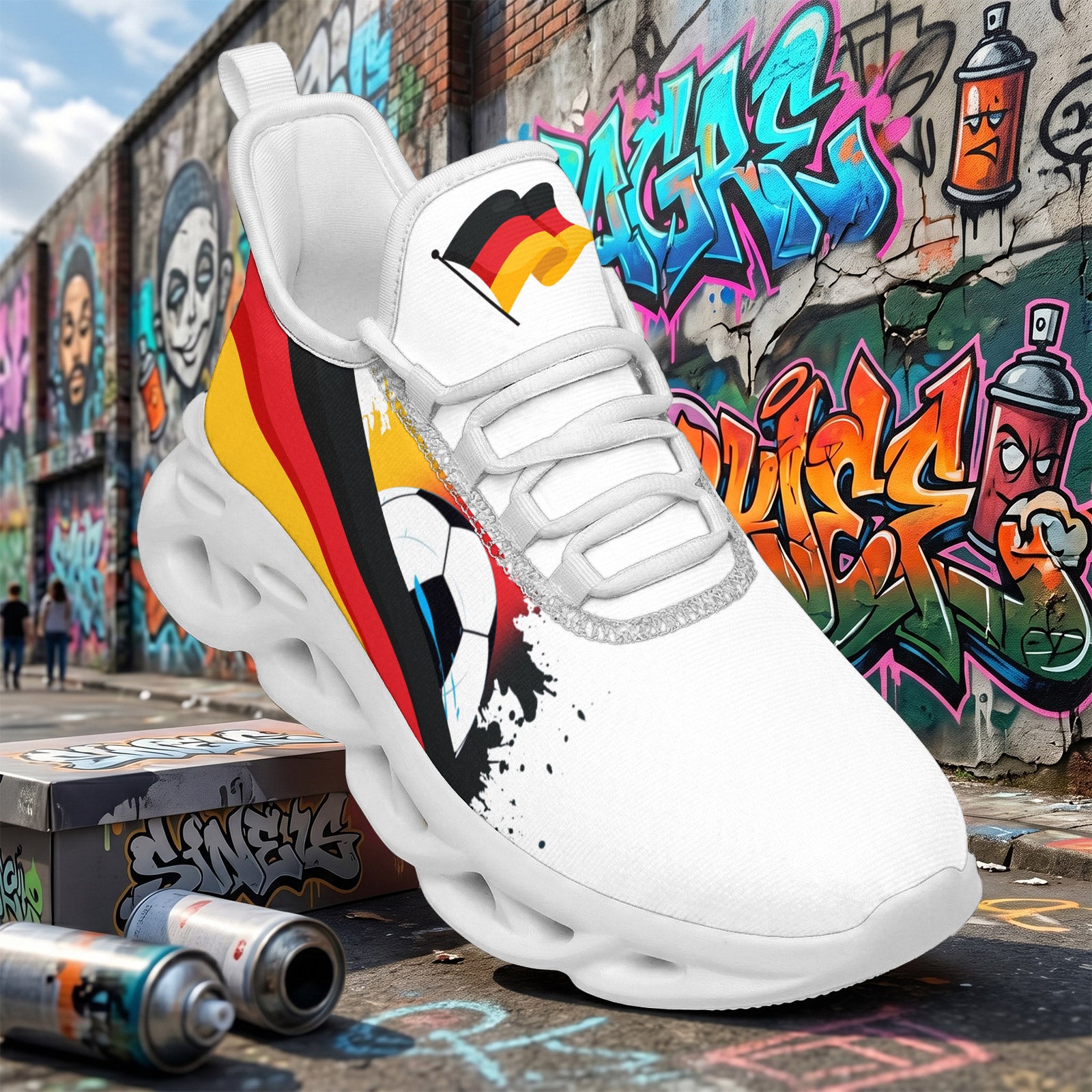 Custom 2026 World Cup Germany Sneakers DIY Country Flag Running Shoes Lightweight Sport Shoes Gift for Football Fans Personalized Team Name and Logo FN003-F023101-1