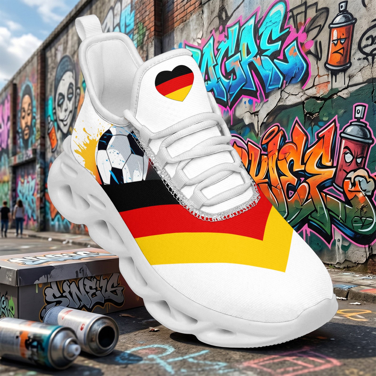 Custom 2026 World Cup Germany Sneakers DIY Country Flag Running Shoes Lightweight Sport Shoes Gift for Football Fans Personalized Team Name and Logo FN003-F023101-3