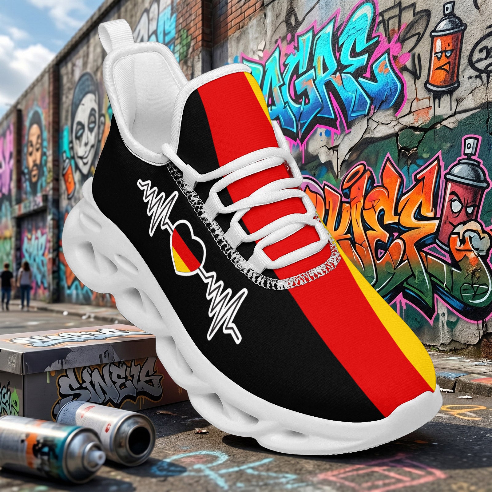 Custom 2026 World Cup Germany Sneakers DIY Country Flag Running Shoes Lightweight Sport Shoes Gift for Football Fans Personalized Team Name and Logo FN003-F023101-5