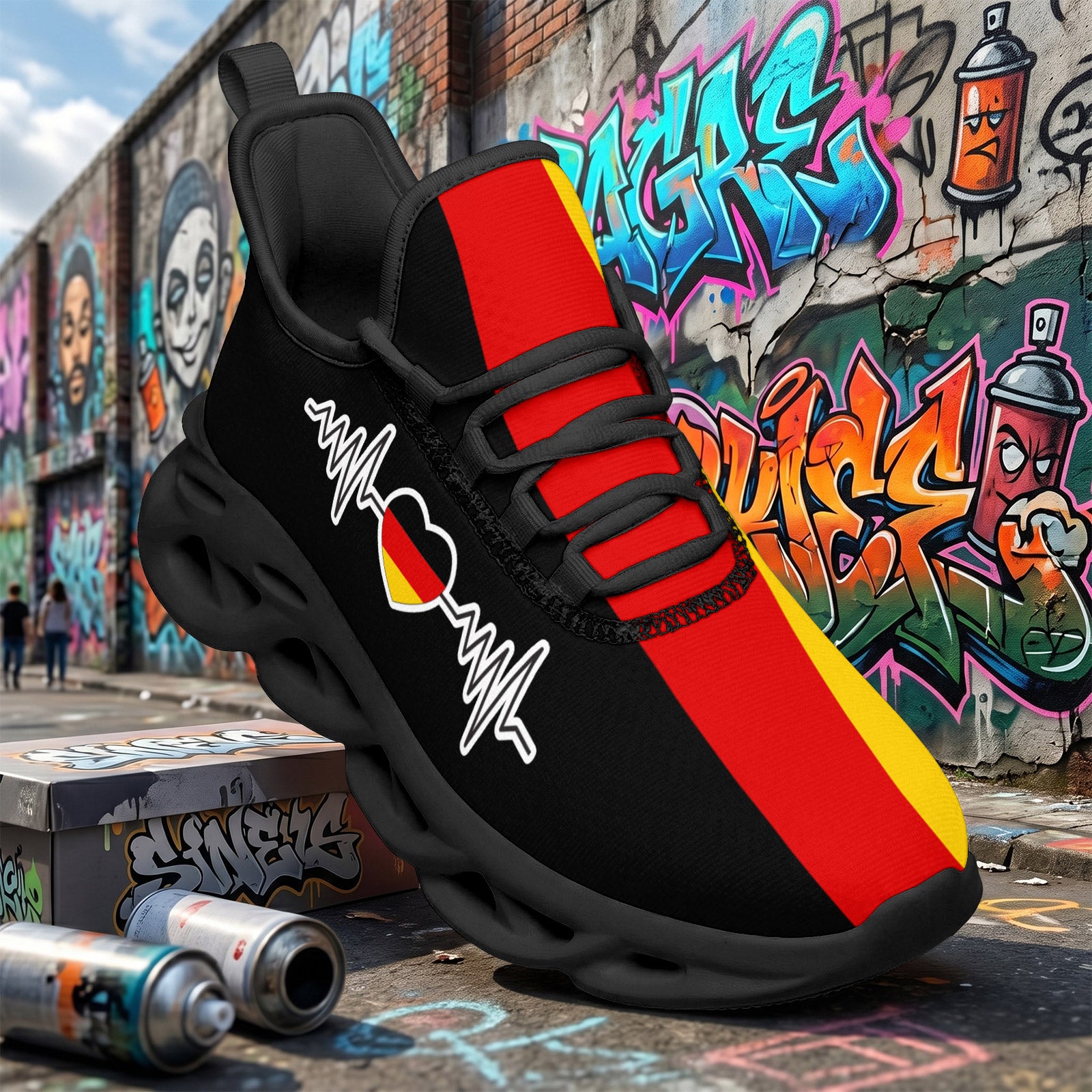 Custom 2026 World Cup Germany Sneakers DIY Country Flag Running Shoes Lightweight Sport Shoes Gift for Football Fans Personalized Team Name and Logo FN003-F023101-5