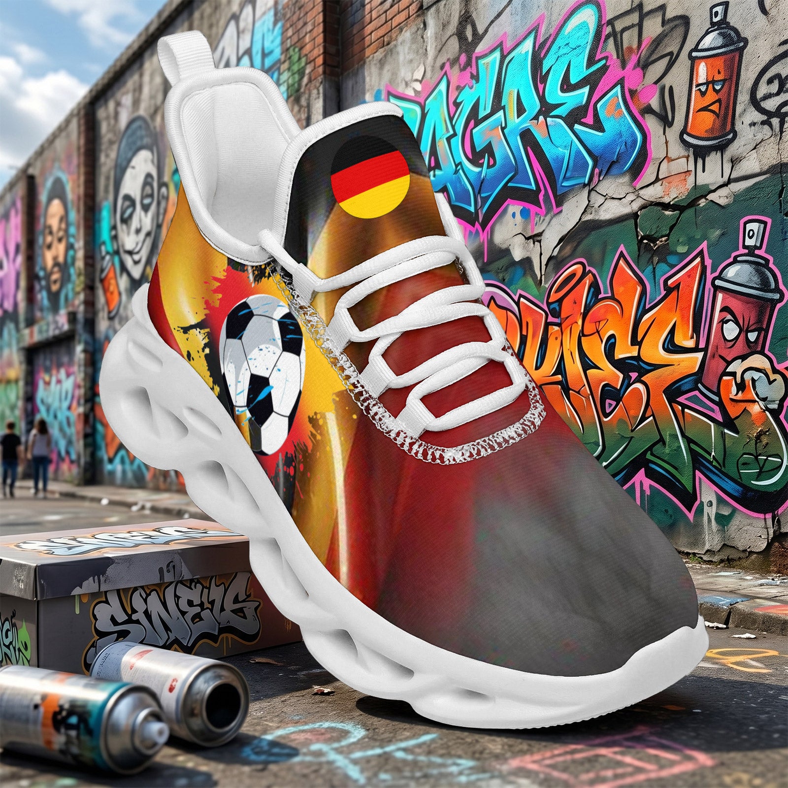 Custom 2026 World Cup Germany Sneakers DIY Country Flag Running Shoes Lightweight Sport Shoes Gift for Football Fans Personalized Team Name and Logo FN003-F023101-7