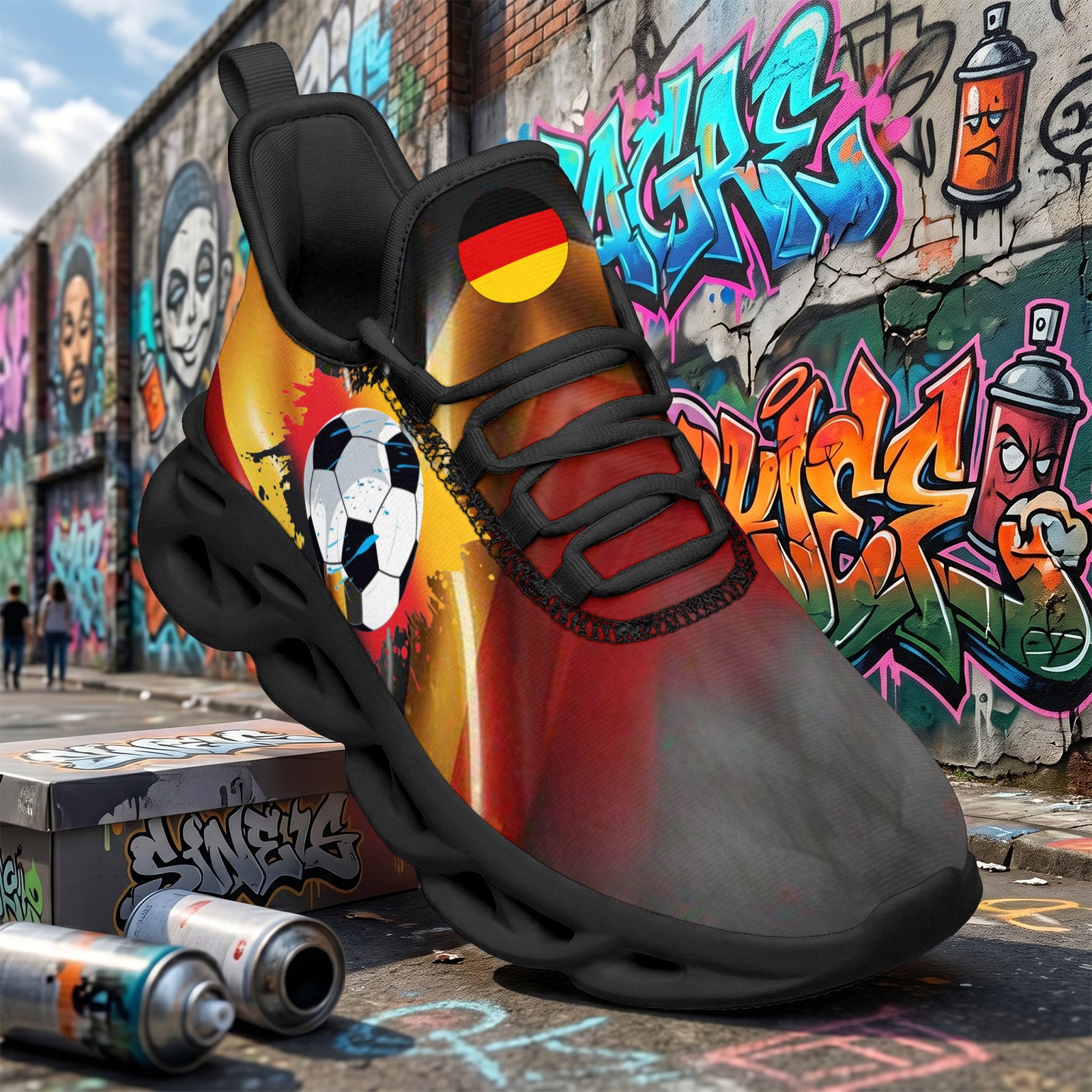 Custom 2026 World Cup Germany Sneakers DIY Country Flag Running Shoes Lightweight Sport Shoes Gift for Football Fans Personalized Team Name and Logo FN003-F023101-7