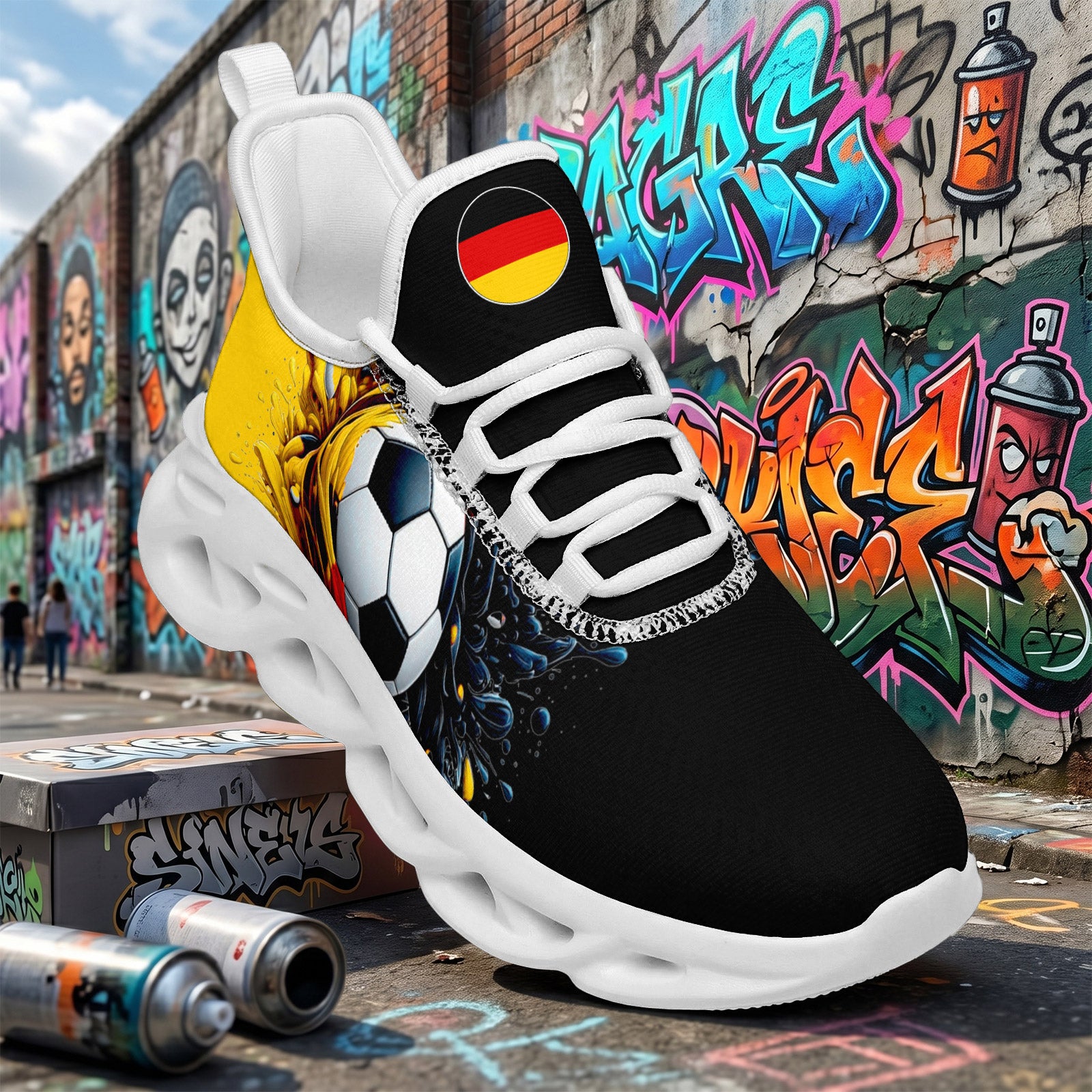 Custom 2026 World Cup Germany Sneakers DIY Country Flag Running Shoes Lightweight Sport Shoes Gift for Football Fans Personalized Team Name and Logo FN003-F023101-8