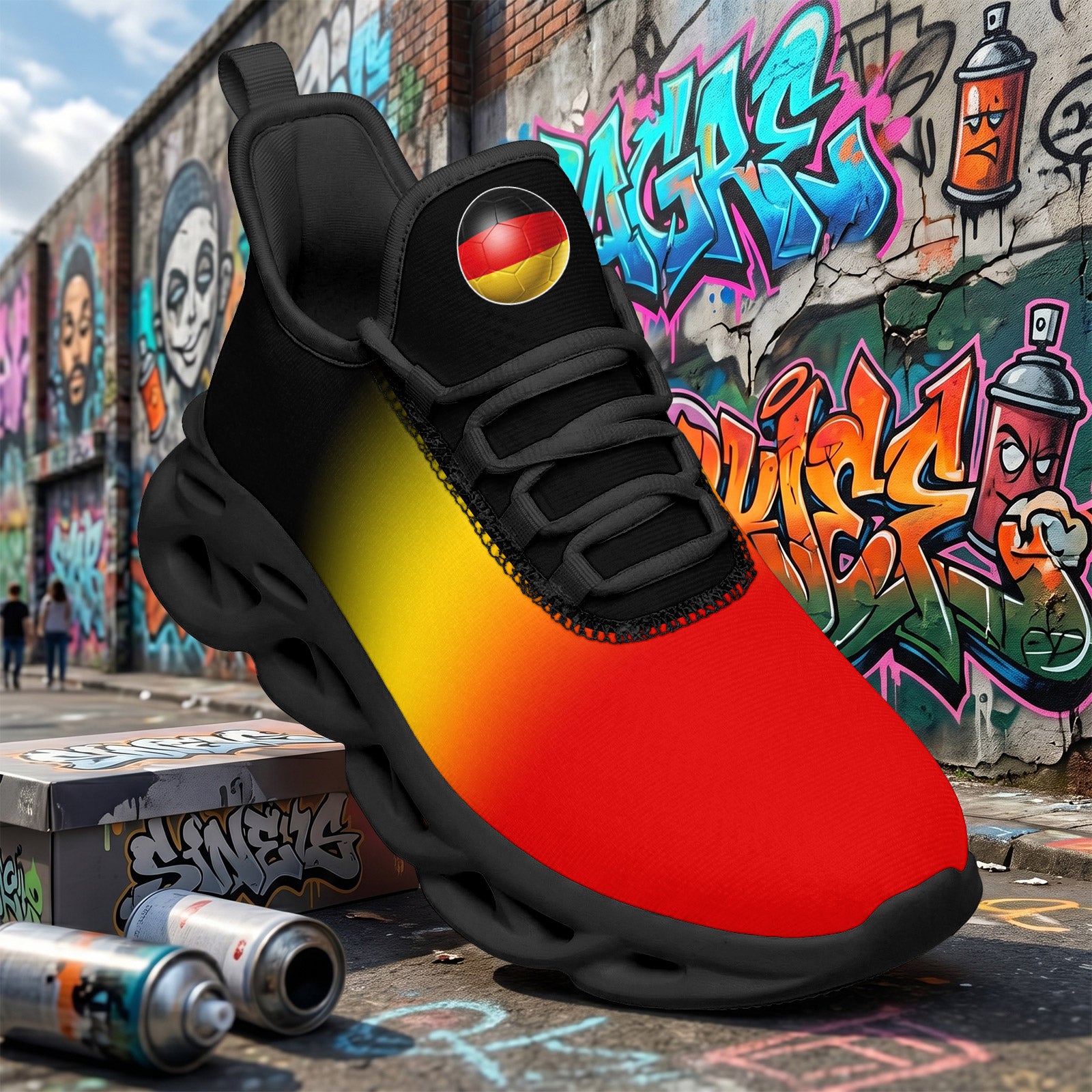 Custom 2026 World Cup Germany Sneakers DIY Country Flag Running Shoes Lightweight Sport Shoes Gift for Football Fans Personalized Team Name and Logo FN003-F023101-9