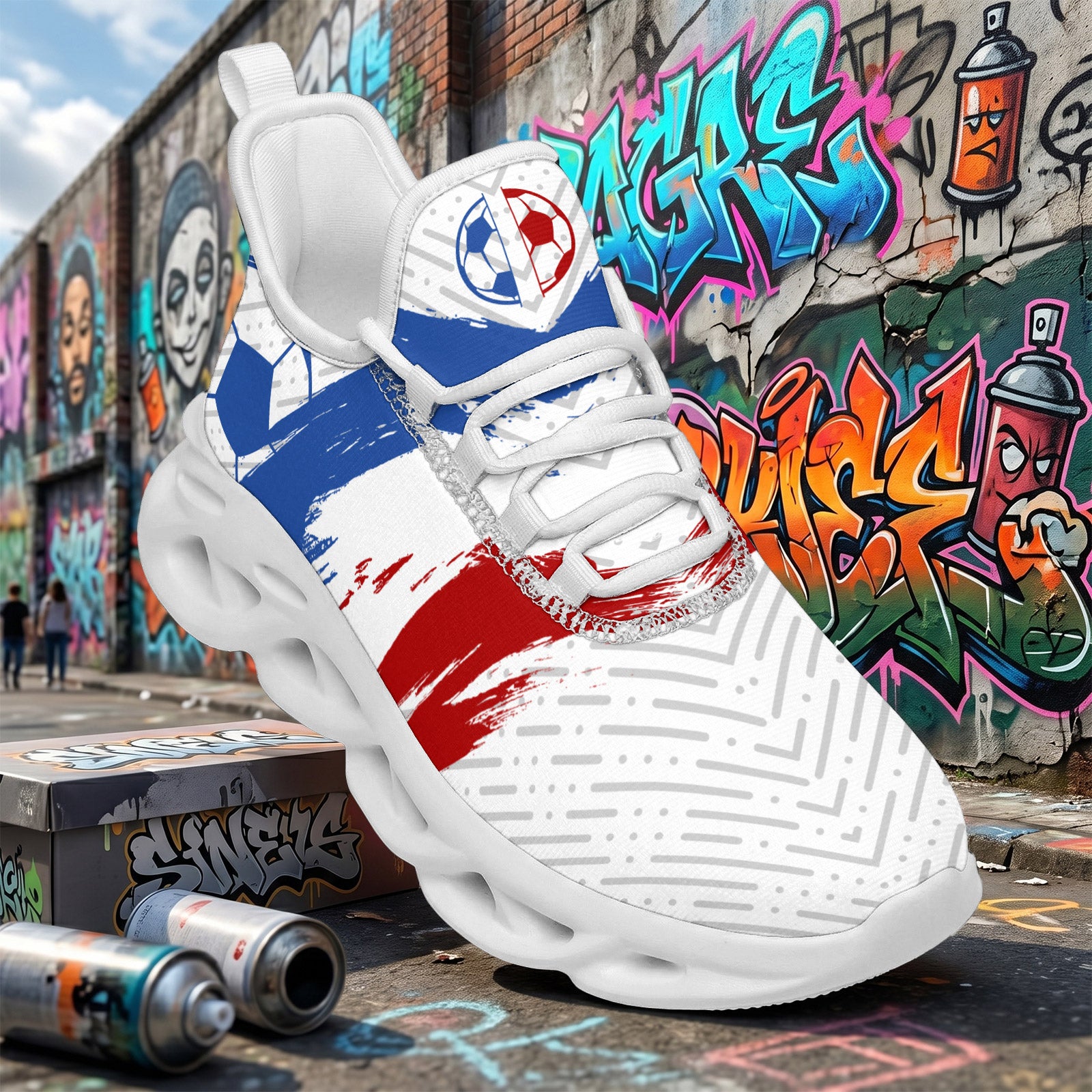 Custom 2026 World Cup France Sneakers DIY Country Flag Running Shoes Lightweight Sport Shoes Gift for Football Fans Personalized Team Name and Logo FN003-F023103-10