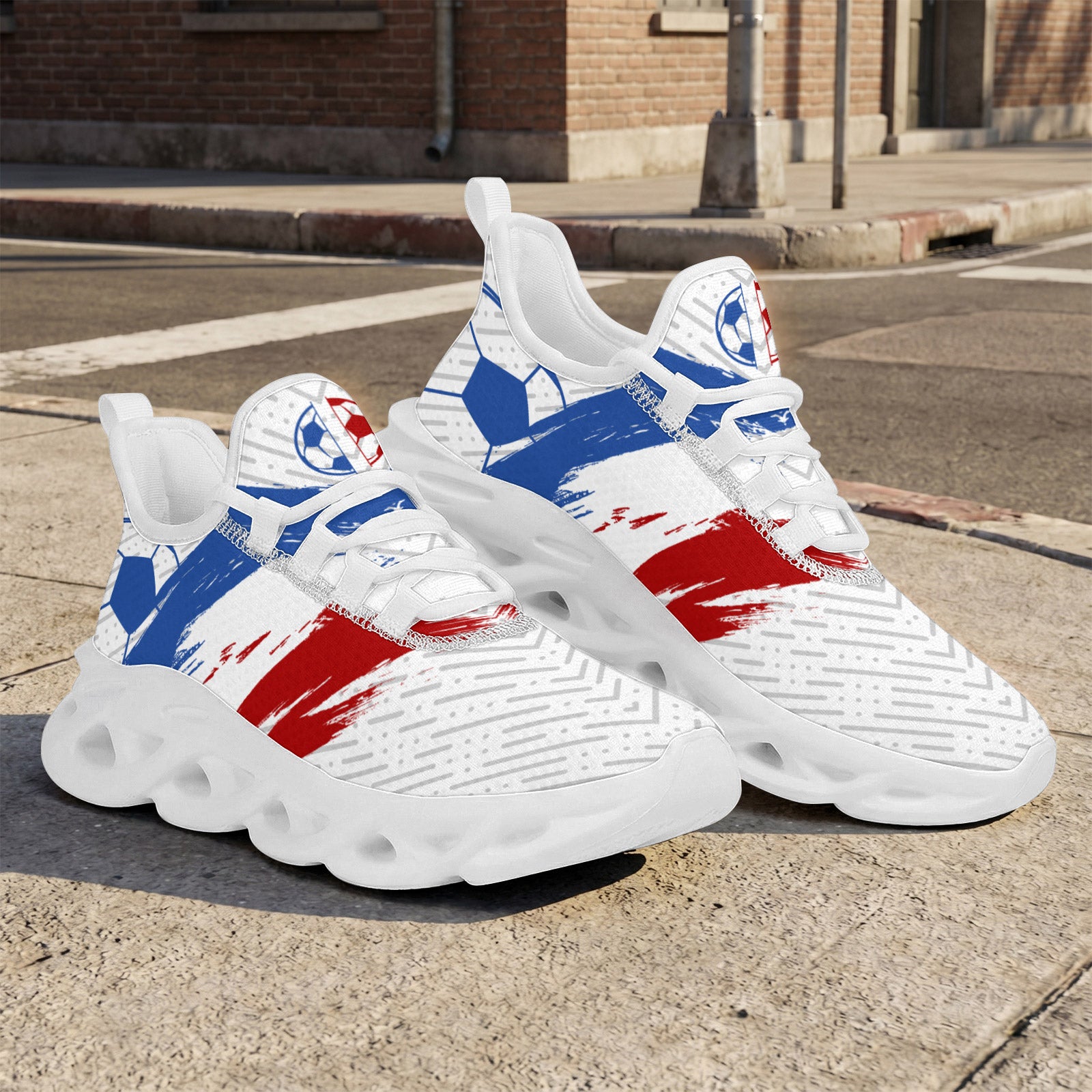 Custom 2026 World Cup France Sneakers DIY Country Flag Running Shoes Lightweight Sport Shoes Gift for Football Fans Personalized Team Name and Logo FN003-F023103-10