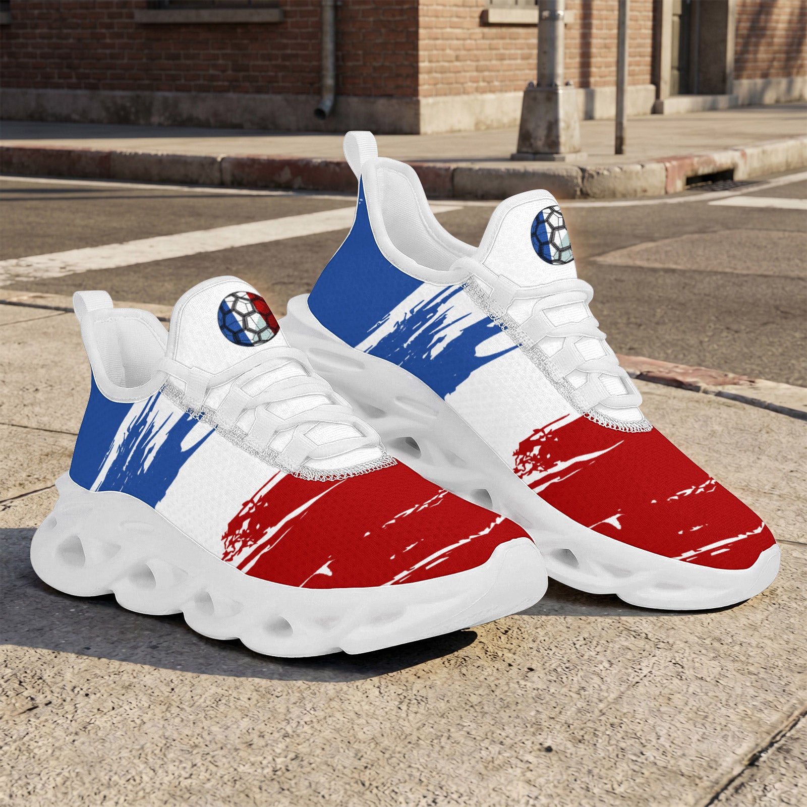 Custom 2026 World Cup France Sneakers DIY Country Flag Running Shoes Lightweight Sport Shoes Gift for Football Fans Personalized Team Name and Logo FN003-F023103-13