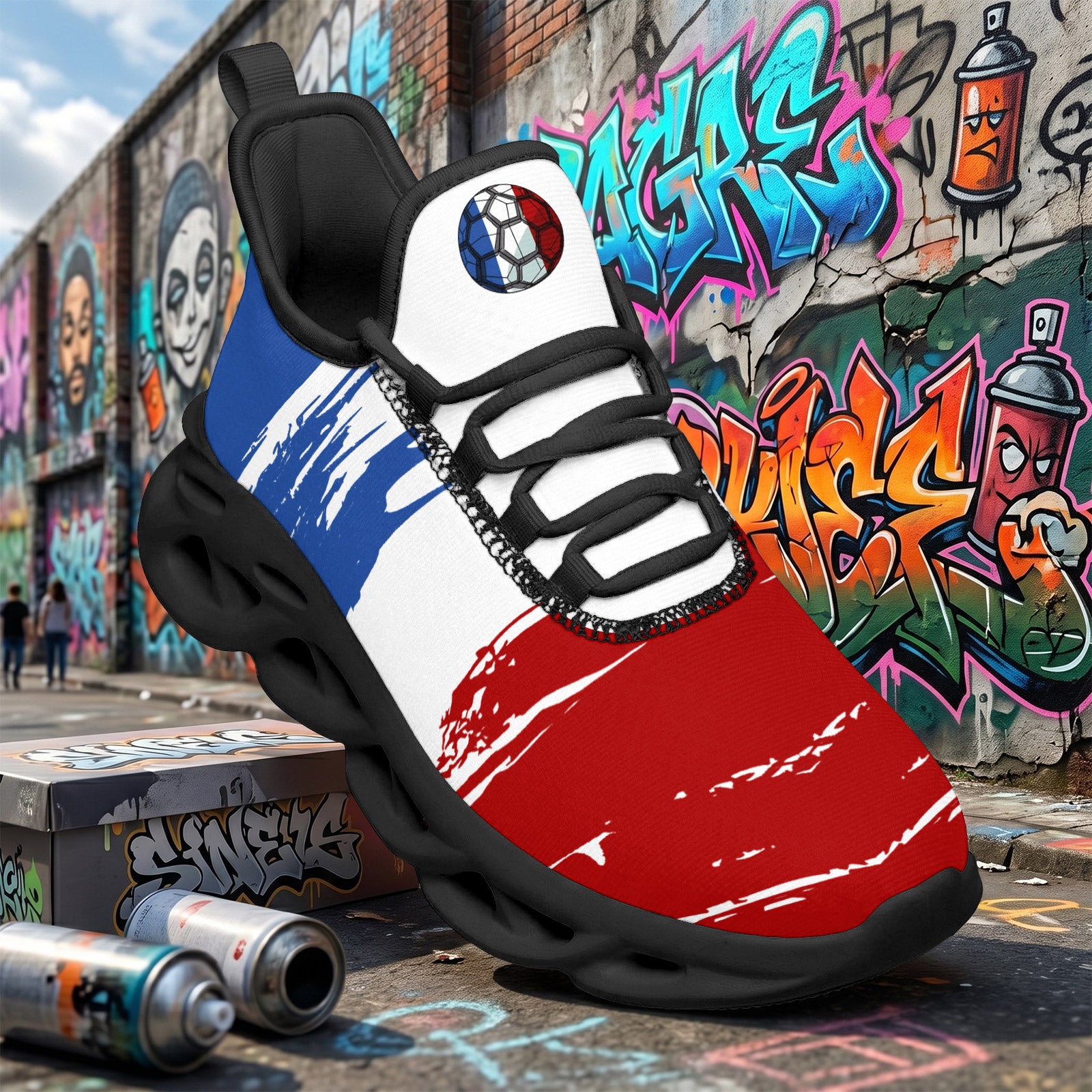 Custom 2026 World Cup France Sneakers DIY Country Flag Running Shoes Lightweight Sport Shoes Gift for Football Fans Personalized Team Name and Logo FN003-F023103-13