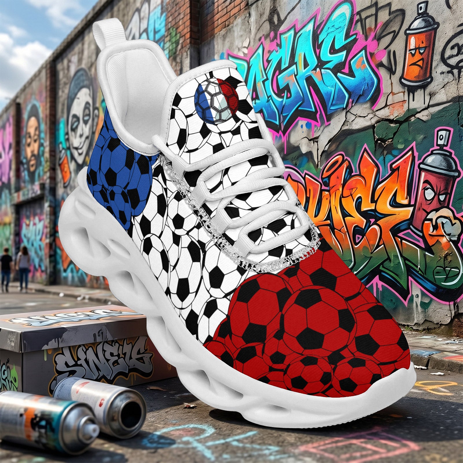 Custom 2026 World Cup France Sneakers DIY Country Flag Running Shoes Lightweight Sport Shoes Gift for Football Fans Personalized Team Name and Logo FN003-F023103-14