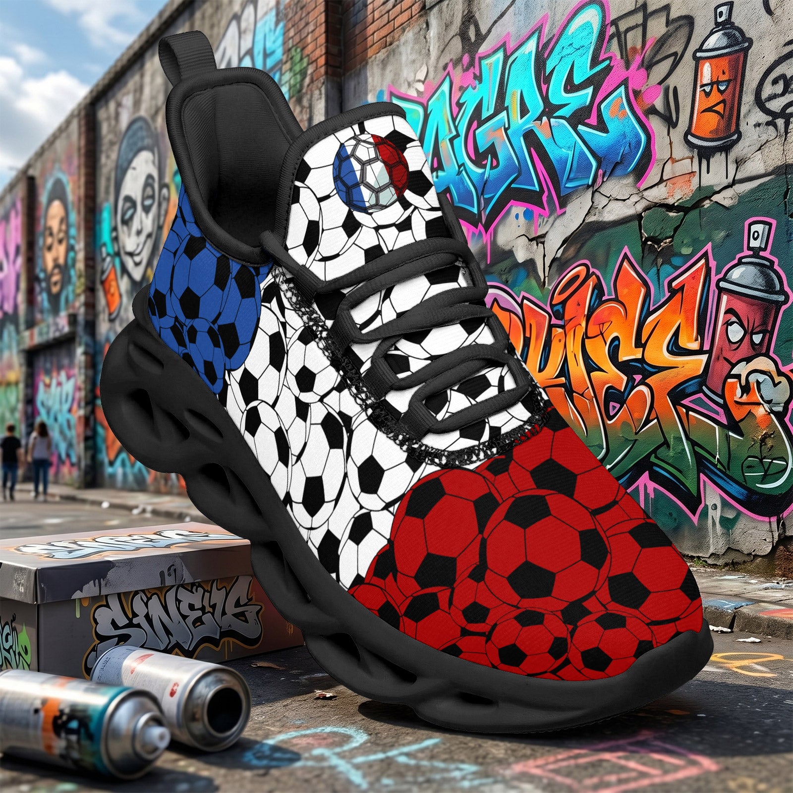 Custom 2026 World Cup France Sneakers DIY Country Flag Running Shoes Lightweight Sport Shoes Gift for Football Fans Personalized Team Name and Logo FN003-F023103-14