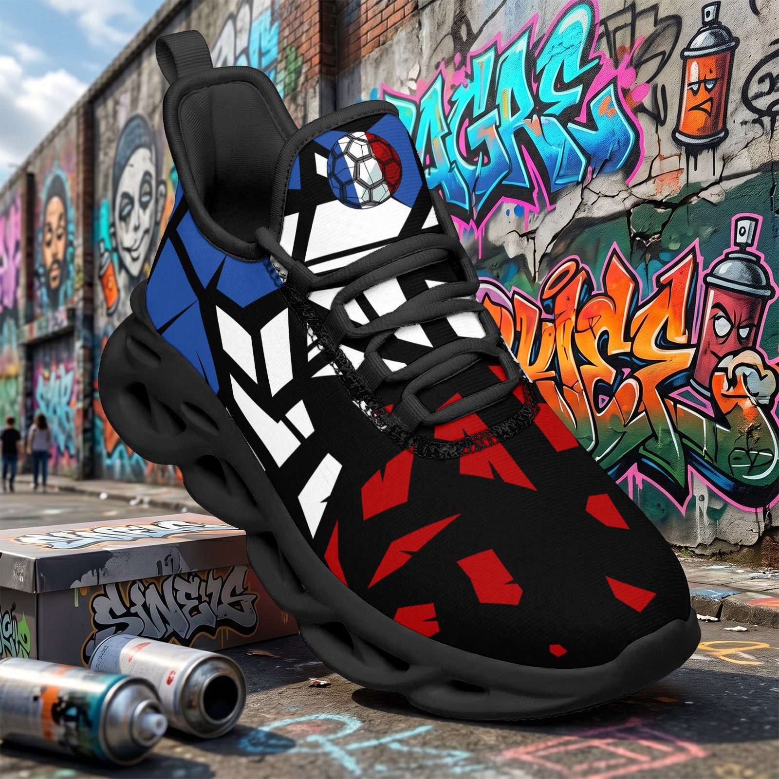 Custom 2026 World Cup France Sneakers DIY Country Flag Running Shoes Lightweight Sport Shoes Gift for Football Fans Personalized Team Name and Logo FN003-F023103-16