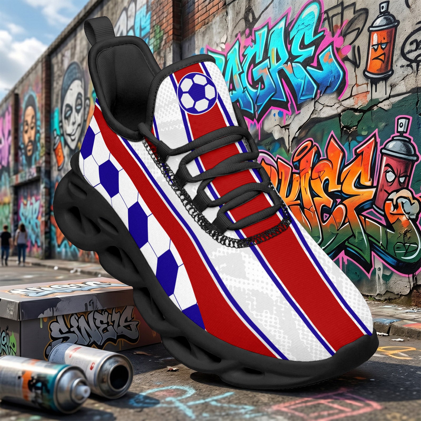 Custom 2026 World Cup France Sneakers DIY Country Flag Running Shoes Lightweight Sport Shoes Gift for Football Fans Personalized Team Name and Logo FN003-F023103-1