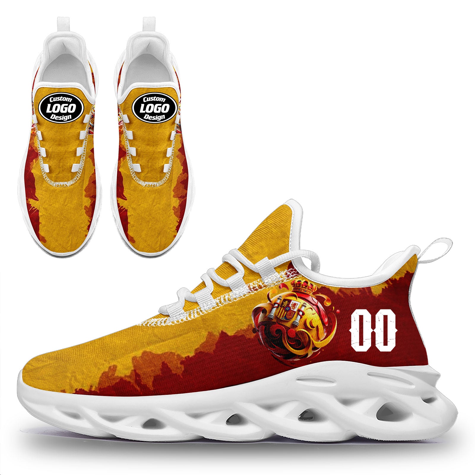 Custom 2026 World Cup Spain High Quality Soccer Stadium Version Jersey Sneakers Sports Shoes and Hat Combo Offer Personalized Team Name and Logo ZH-F025077-1