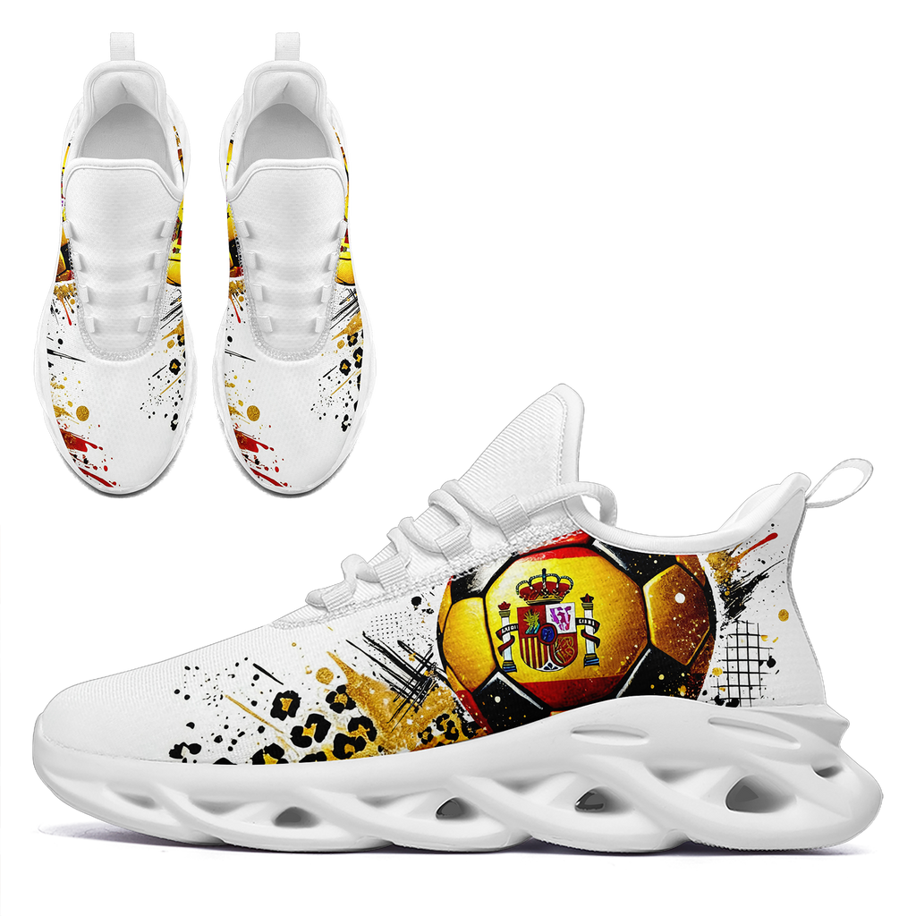 Custom 2026 World Cup Spain High Quality Soccer Stadium Version Jersey Sneakers Sports Shoes and Hat Combo Offer Personalized Team Name and Logo ZH-F025077-4