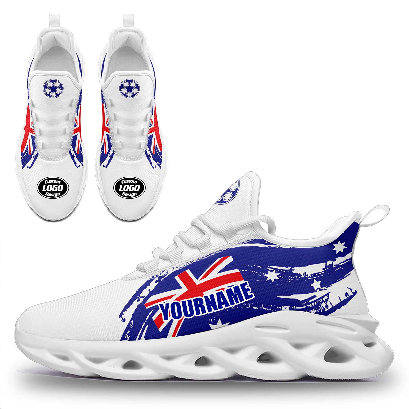 Custom Australia 2026 World Cup High Quality Soccer Stadium Version Jersey Sneakers Sports Shoes and Hat Combo Offer Personalized Team Name and Logo ZH-F025140-2