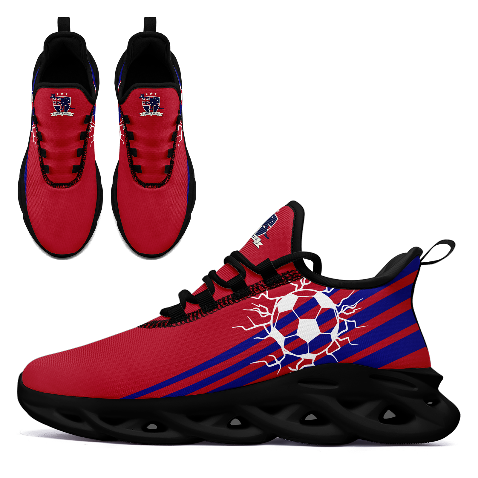 Custom Australia 2026 World Cup High Quality Soccer Stadium Version Jersey Sneakers Sports Shoes and Hat Combo Offer Personalized Team Name and Logo ZH-F025140-4