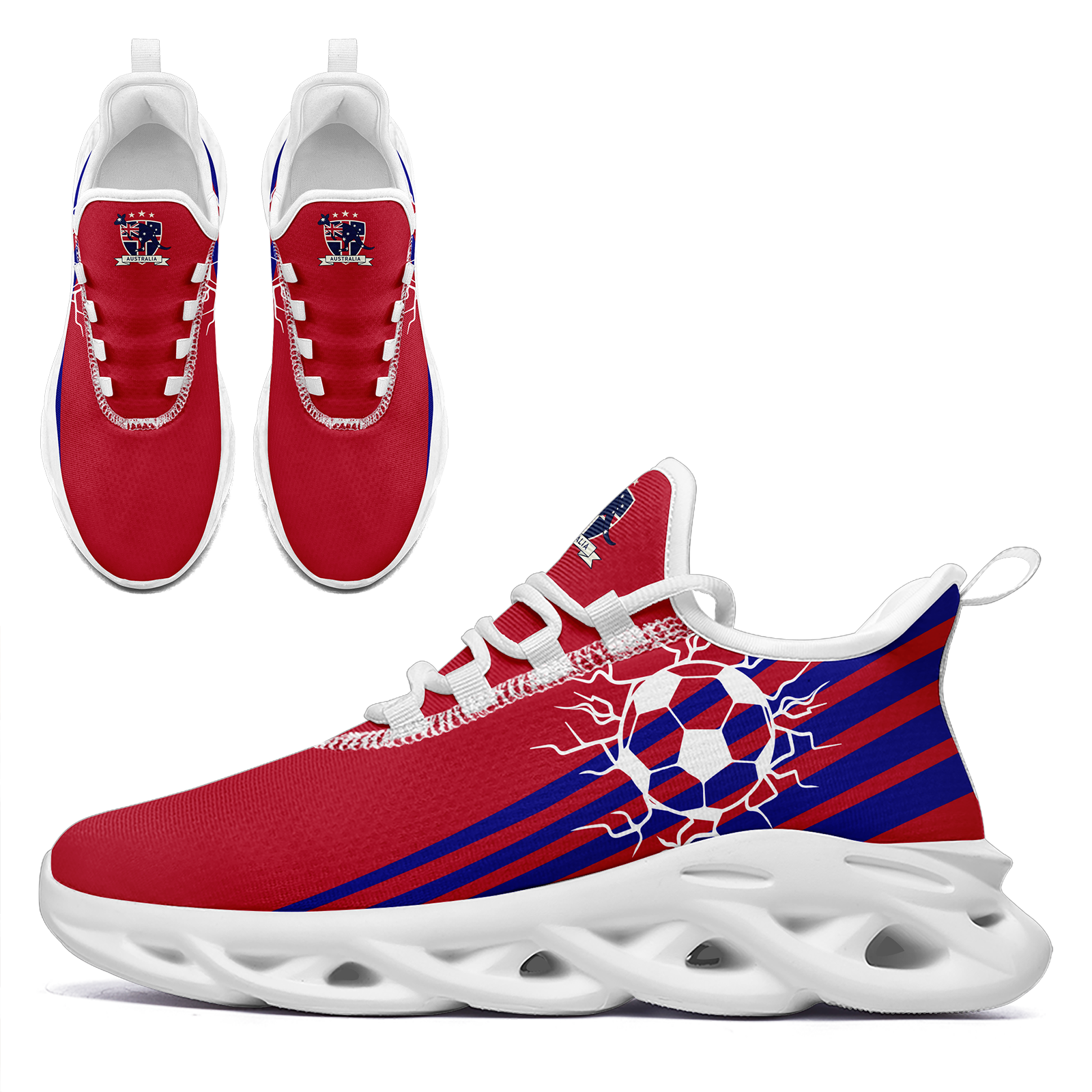 Custom Australia 2026 World Cup High Quality Soccer Stadium Version Jersey Sneakers Sports Shoes and Hat Combo Offer Personalized Team Name and Logo ZH-F025140-4