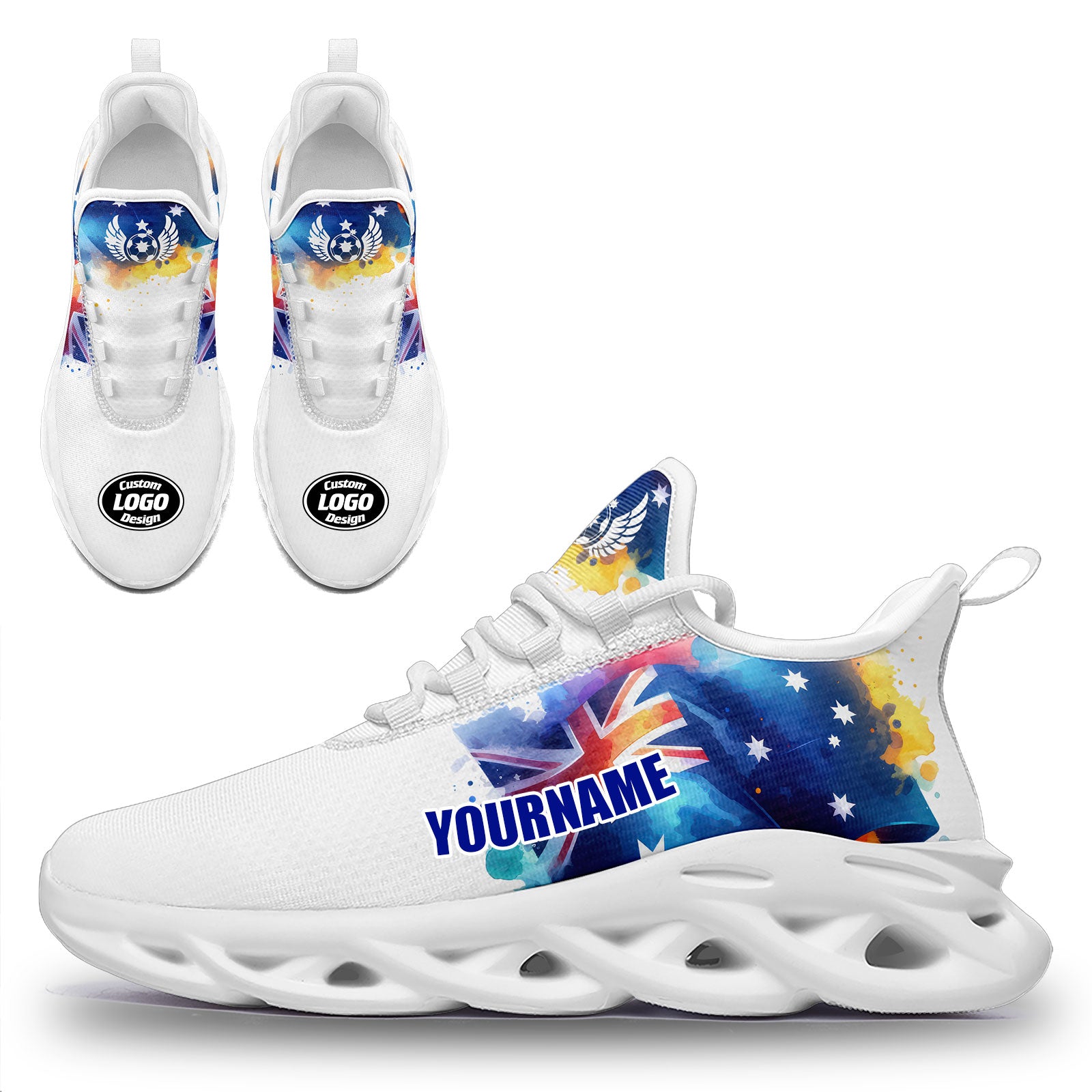 Custom Australia 2026 World Cup High Quality Soccer Stadium Version Jersey Sneakers Sports Shoes and Hat Combo Offer Personalized Team Name and Logo ZH-F025140-6